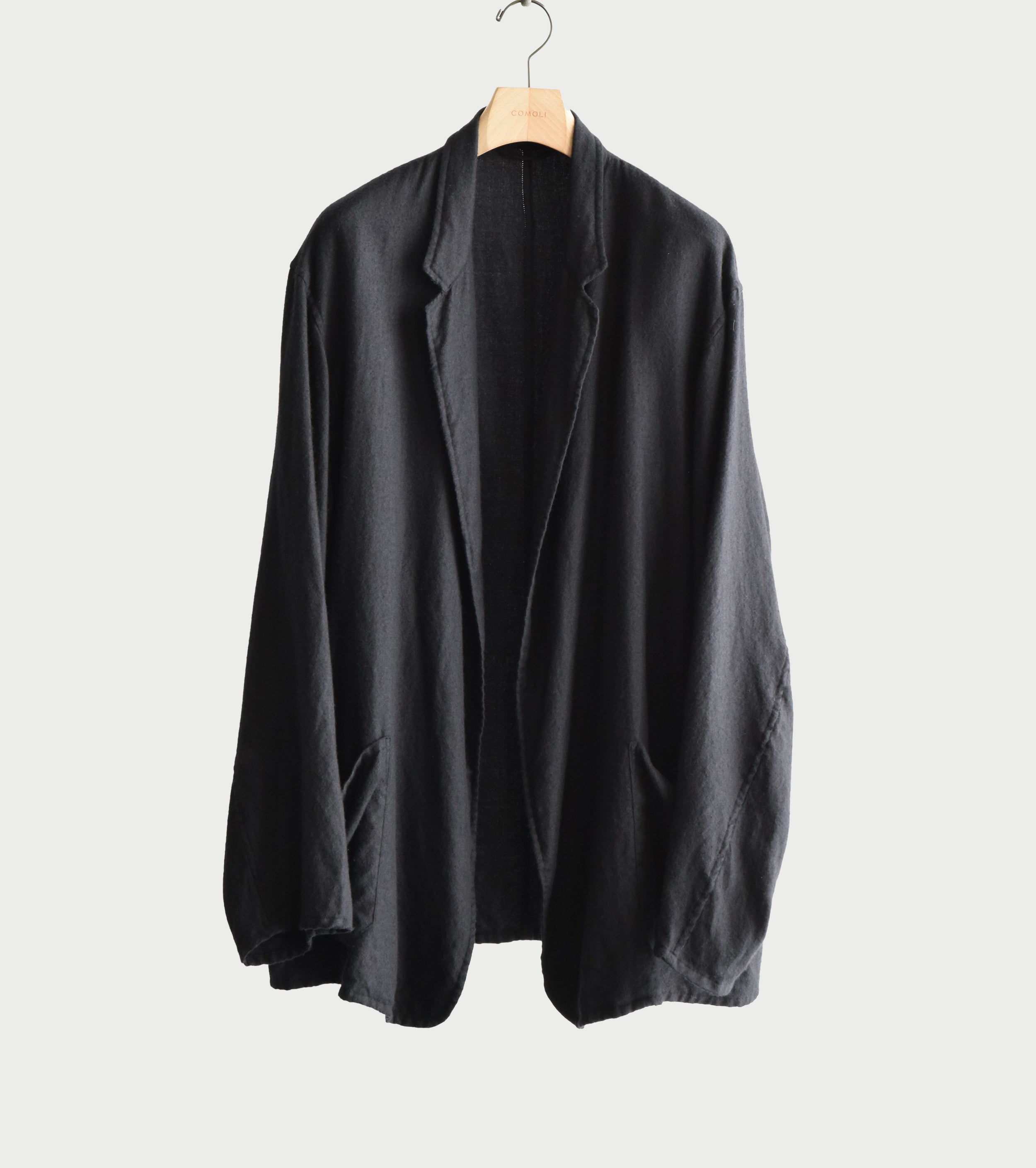 COMOLI カシミヤ シルク 製品染 ジャケット, Navy
