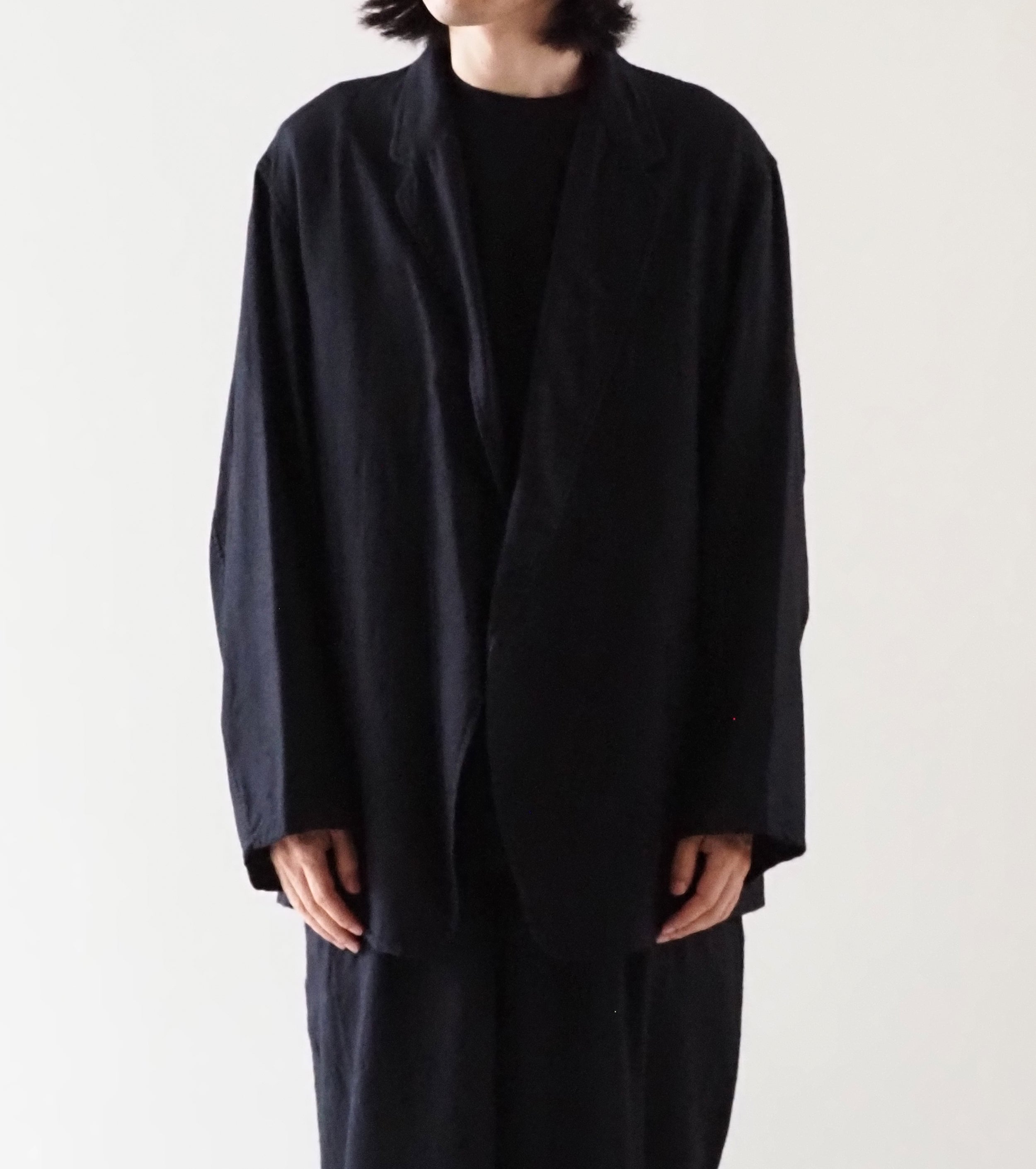 COMOLI カシミヤ シルク 製品染 ジャケット, Navy