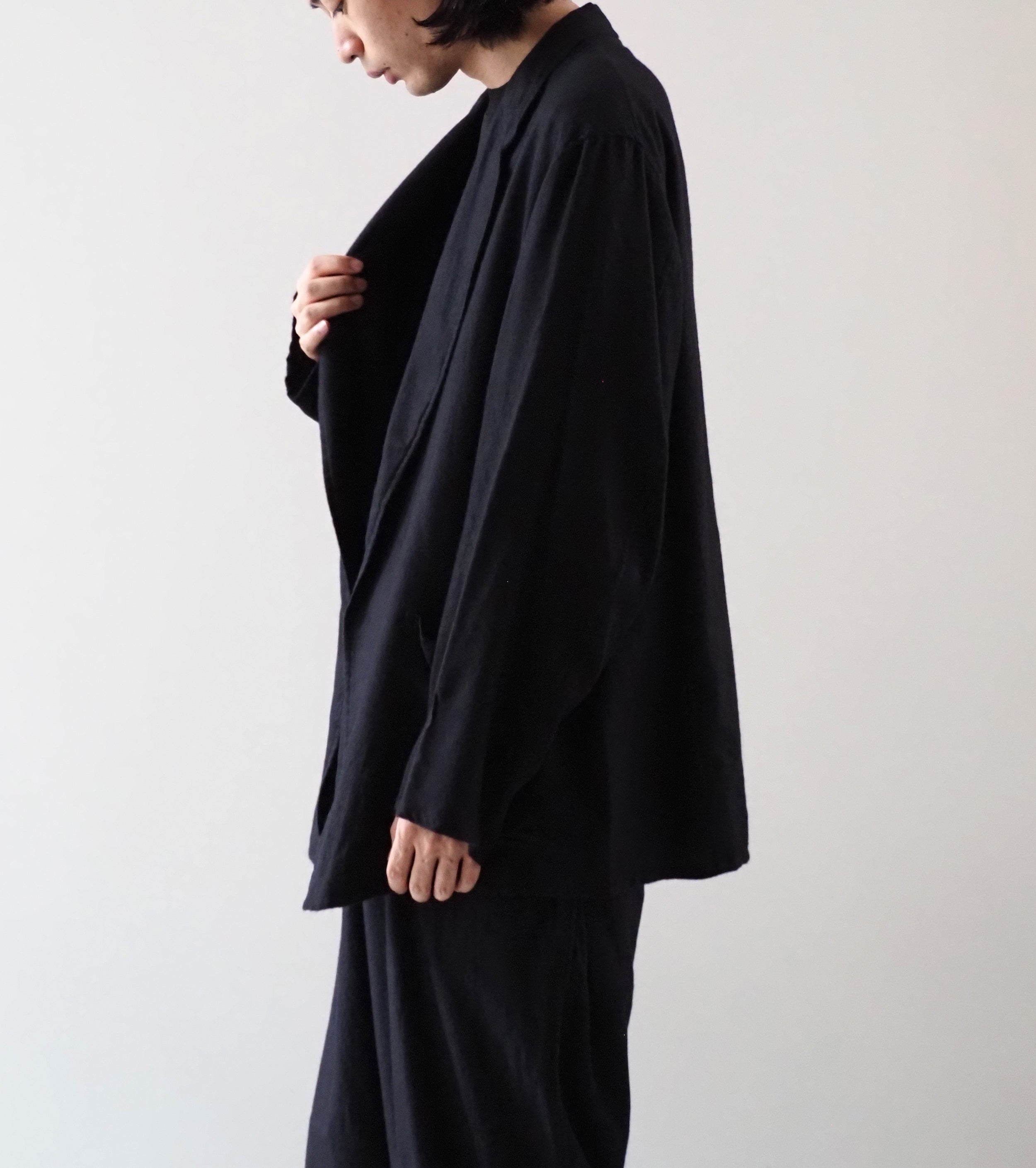 COMOLI カシミヤ シルク 製品染 ジャケット, Navy