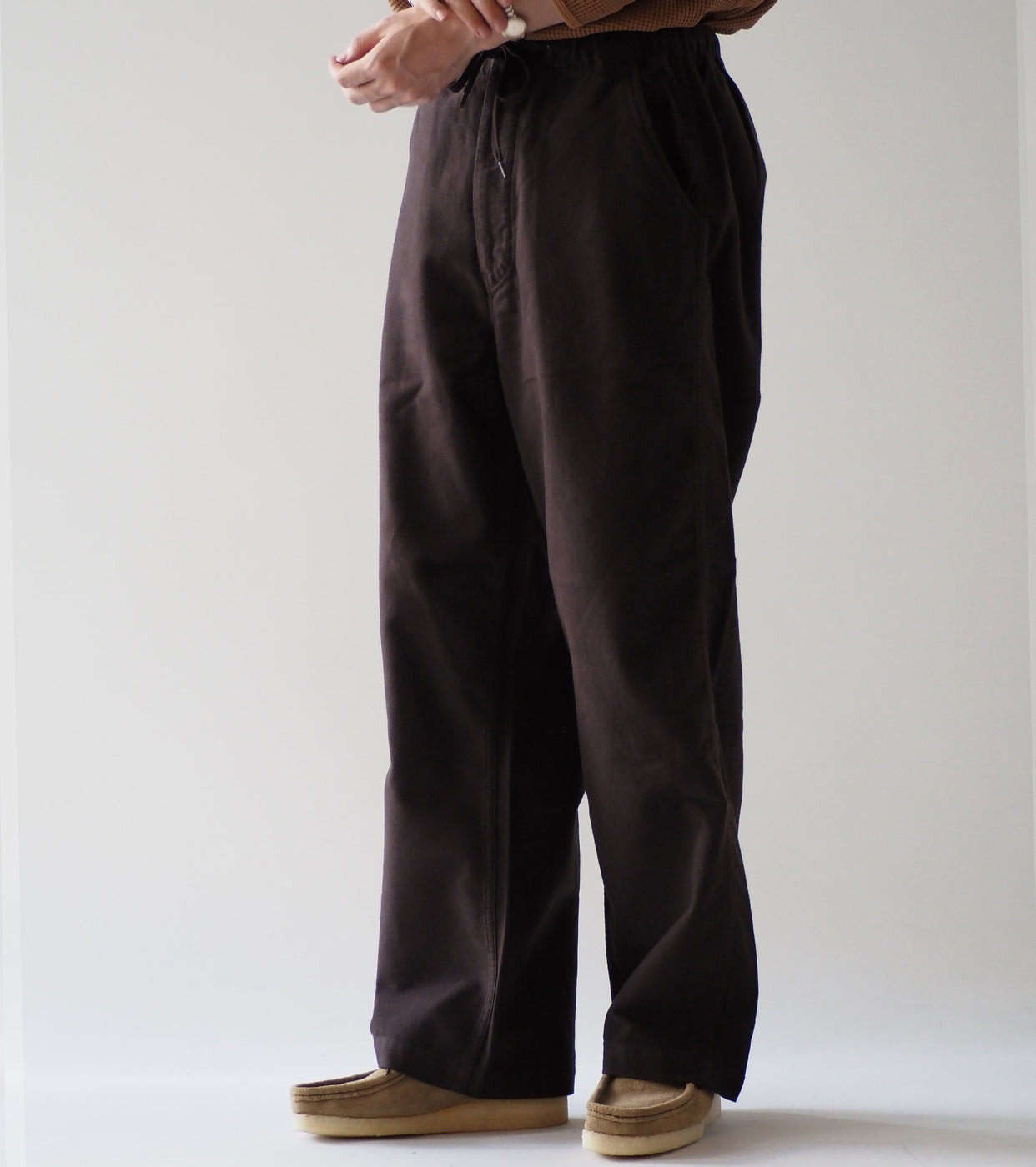 orslow ニューヨーカー ブラッシュド  ワイド トラウザーズ ,  Coffee Brown