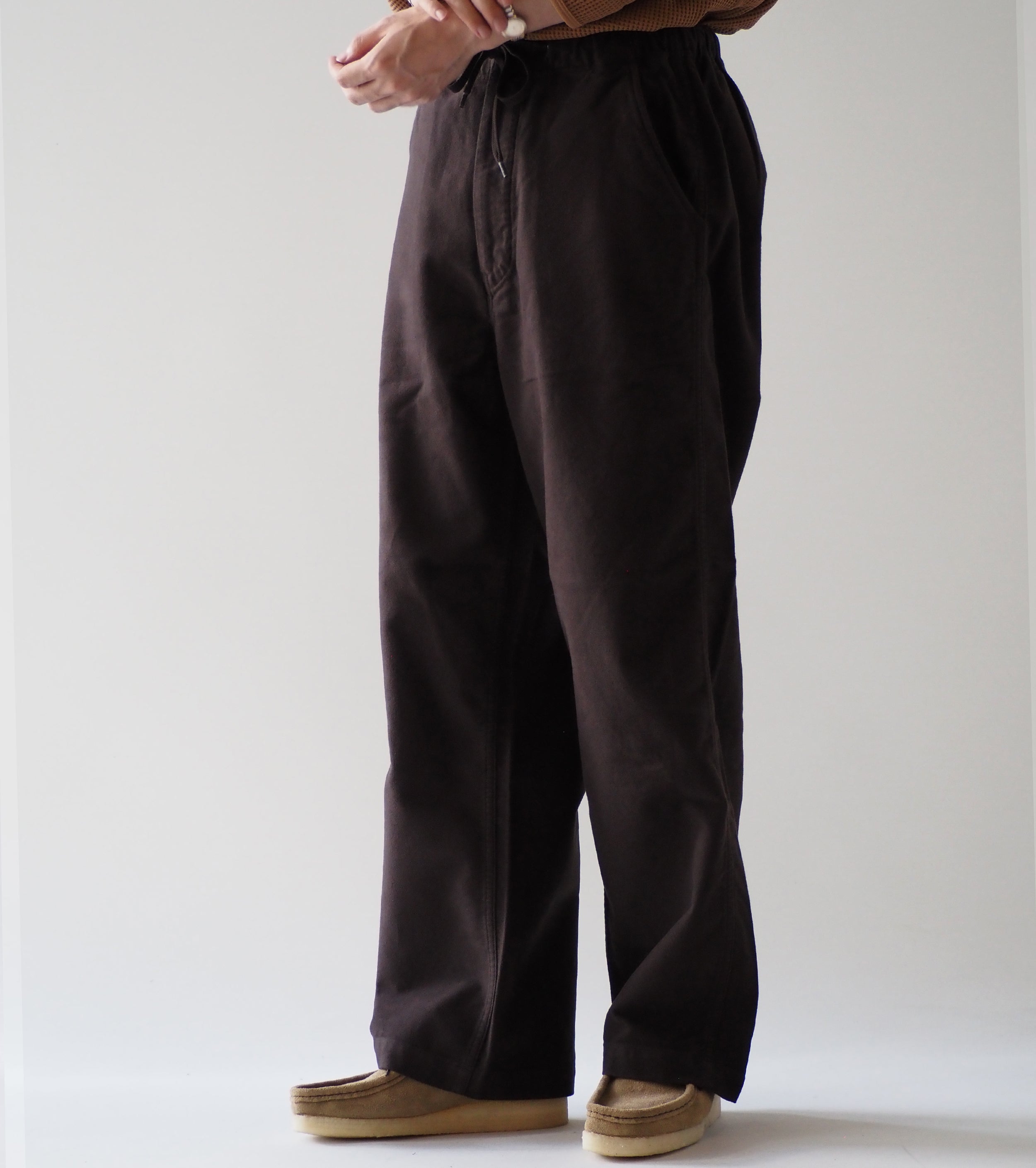 orslow ニューヨーカー ブラッシュド  ワイド トラウザーズ ,  Coffee Brown