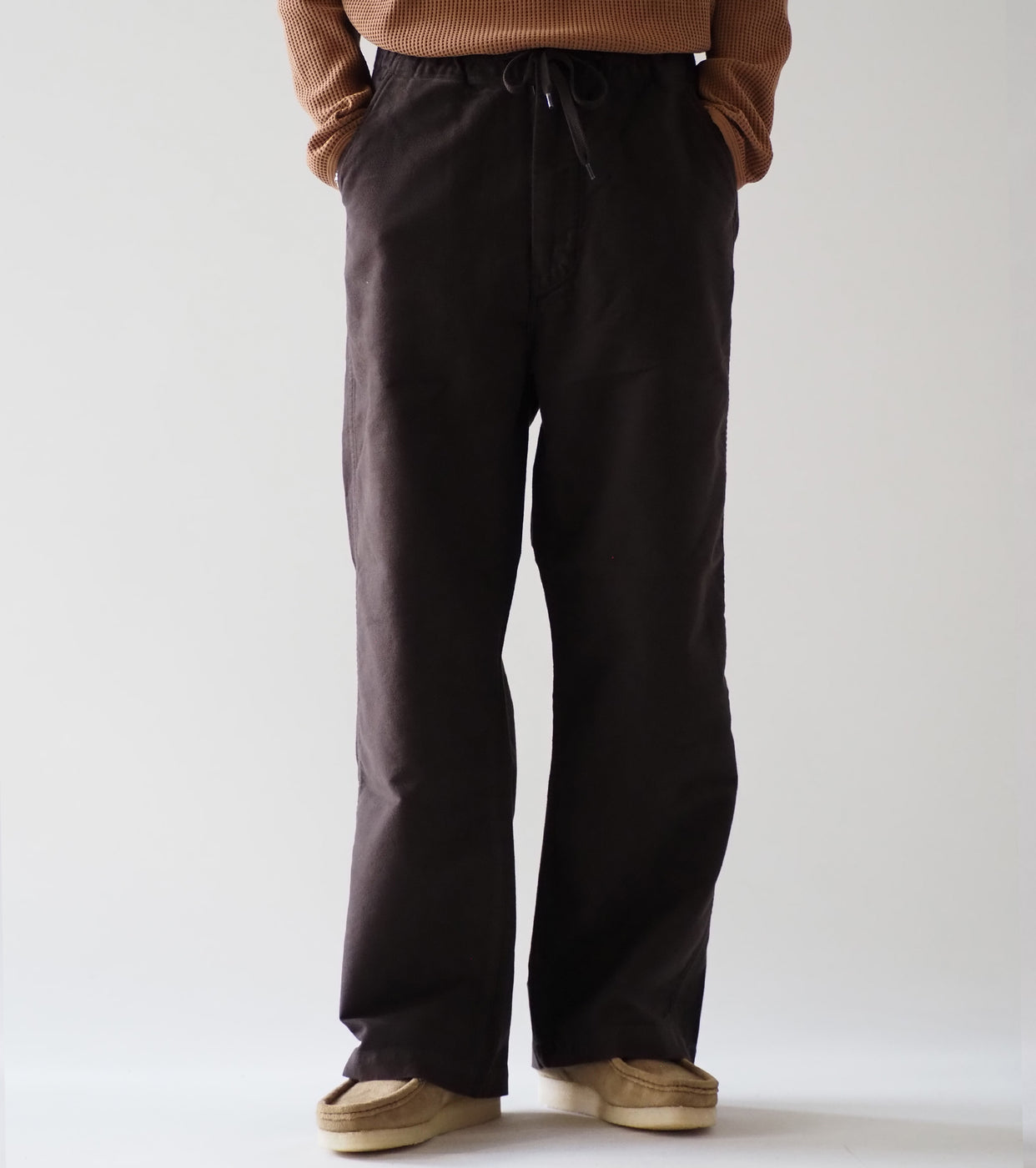 orslow ニューヨーカー ブラッシュド  ワイド トラウザーズ ,  Coffee Brown