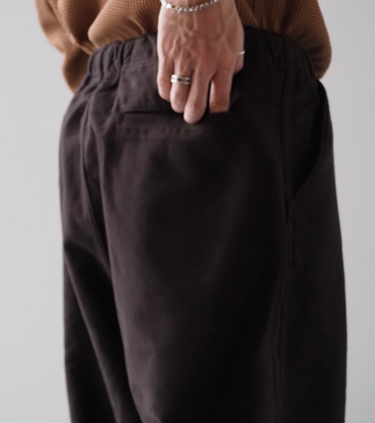 orslow ニューヨーカー ブラッシュド  ワイド トラウザーズ ,  Coffee Brown