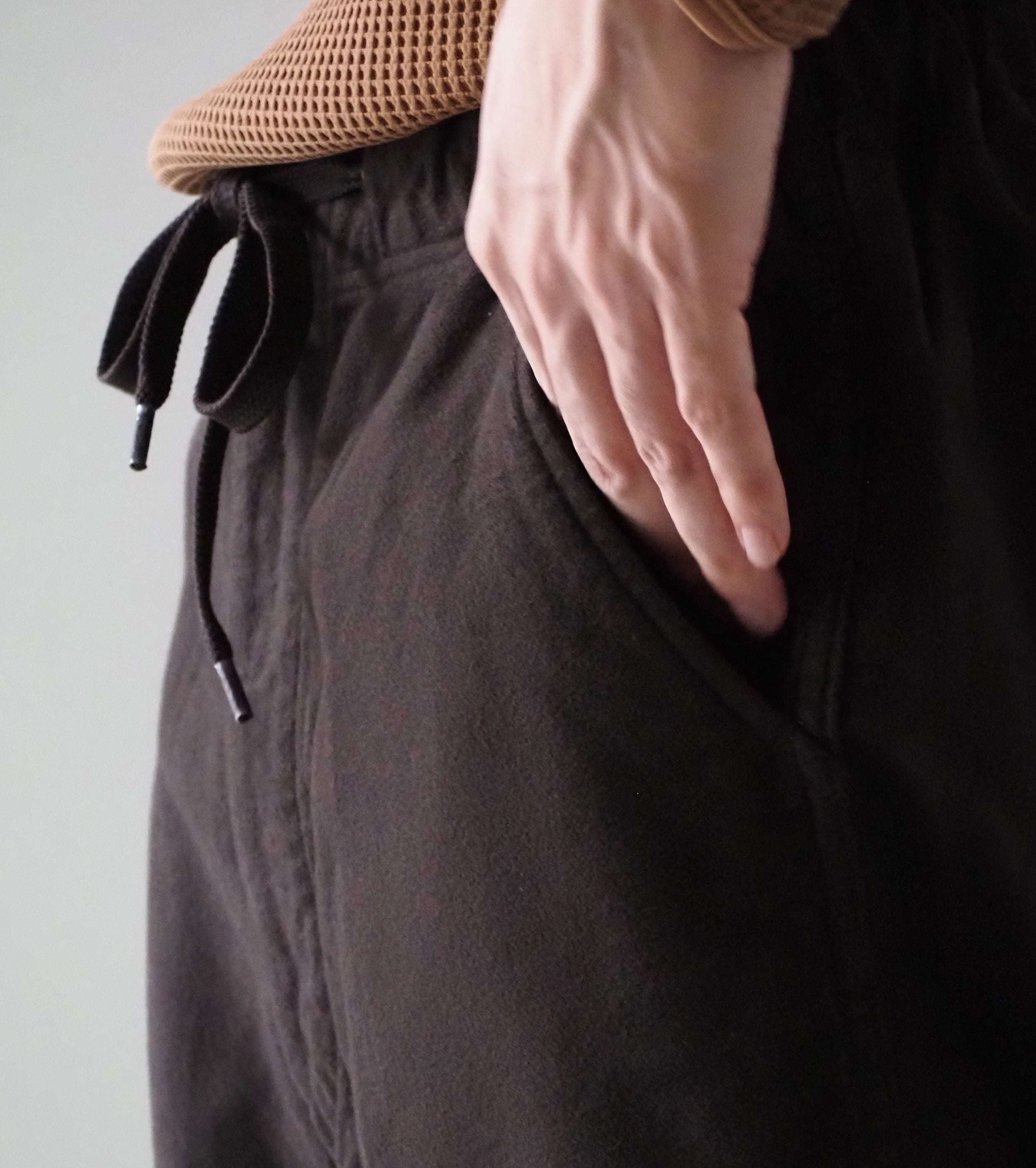 orslow ニューヨーカー ブラッシュド  ワイド トラウザーズ ,  Coffee Brown
