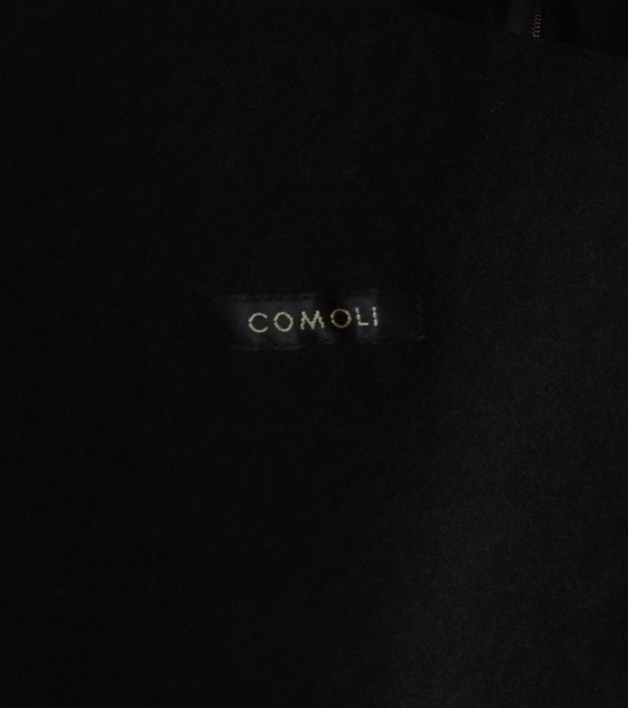 COMOLI 縮絨ウール ジップ ショート ジャケット , Black