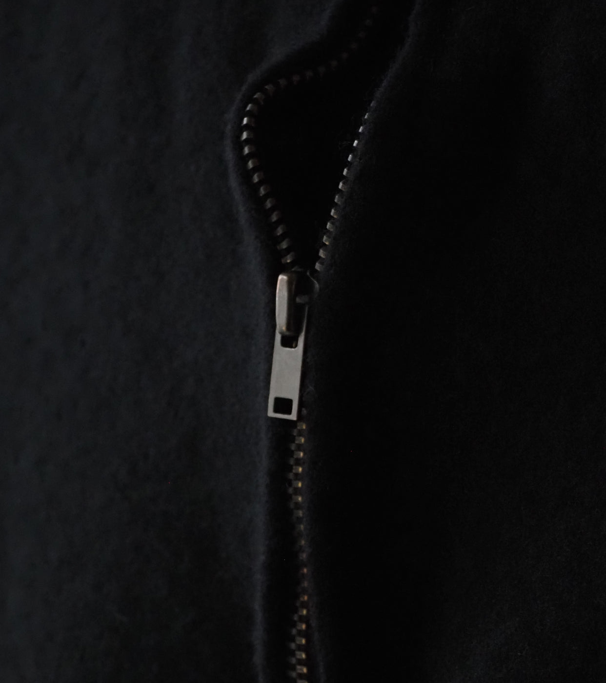 COMOLI 縮絨ウール ジップ ショート ジャケット , Black