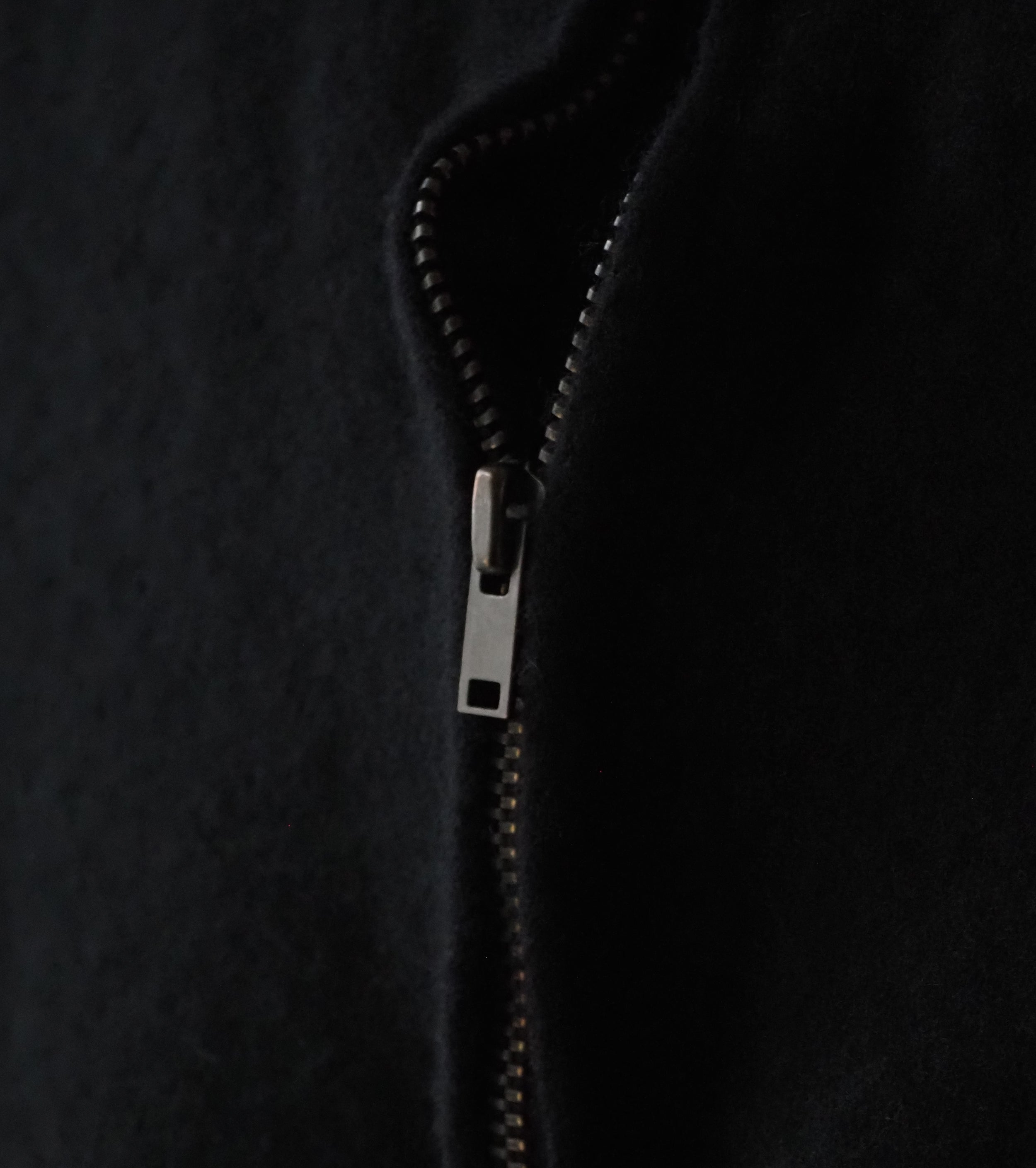 COMOLI 縮絨ウール ジップ ショート ジャケット , Black