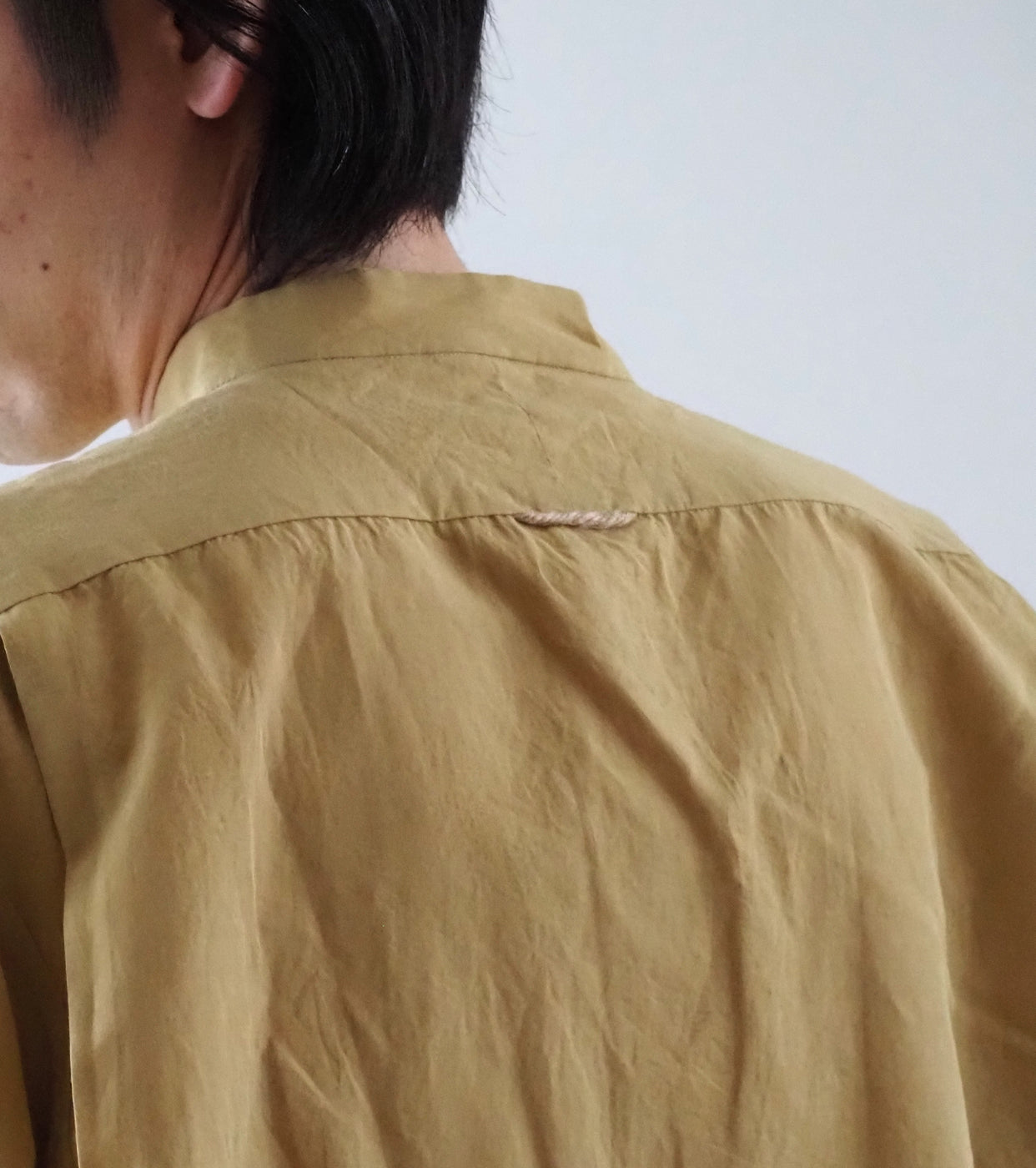 YAECA CANVAS DESIGN スタンドカラーシャツ , Kusaki Khaki