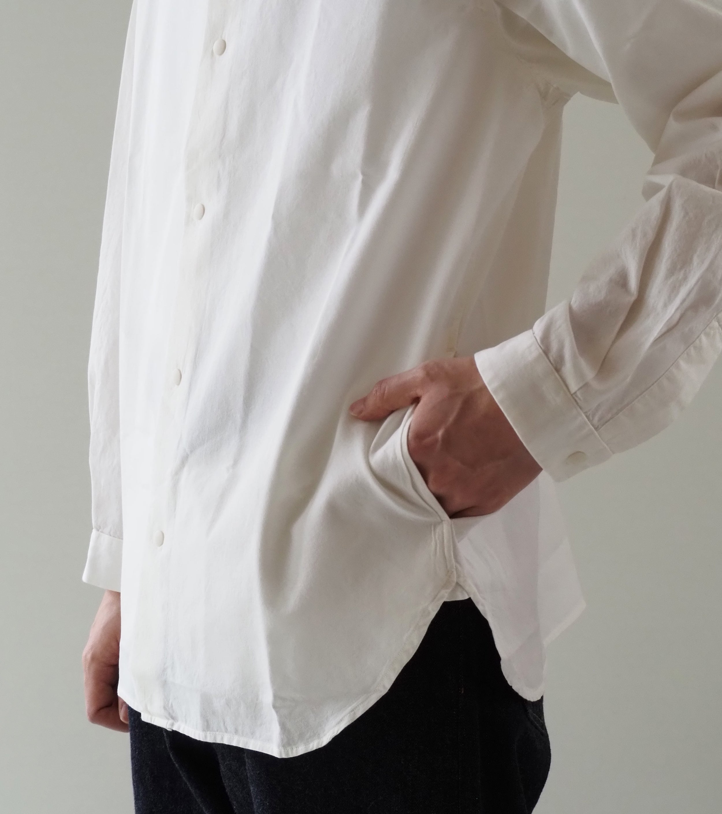 YAECA コンフォートシャツ リラックス ロング , White