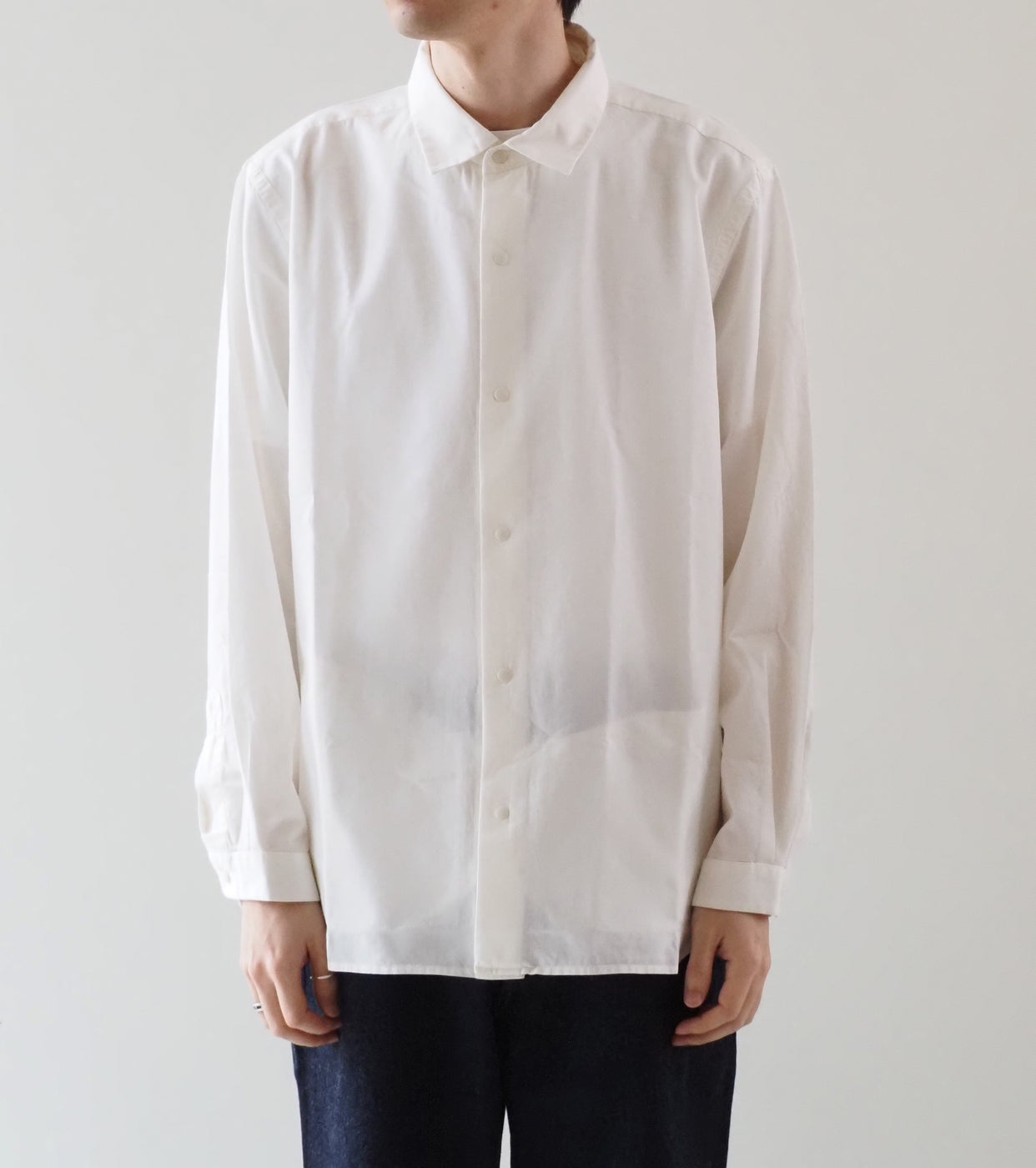 YAECA コンフォートシャツ リラックス ロング , White