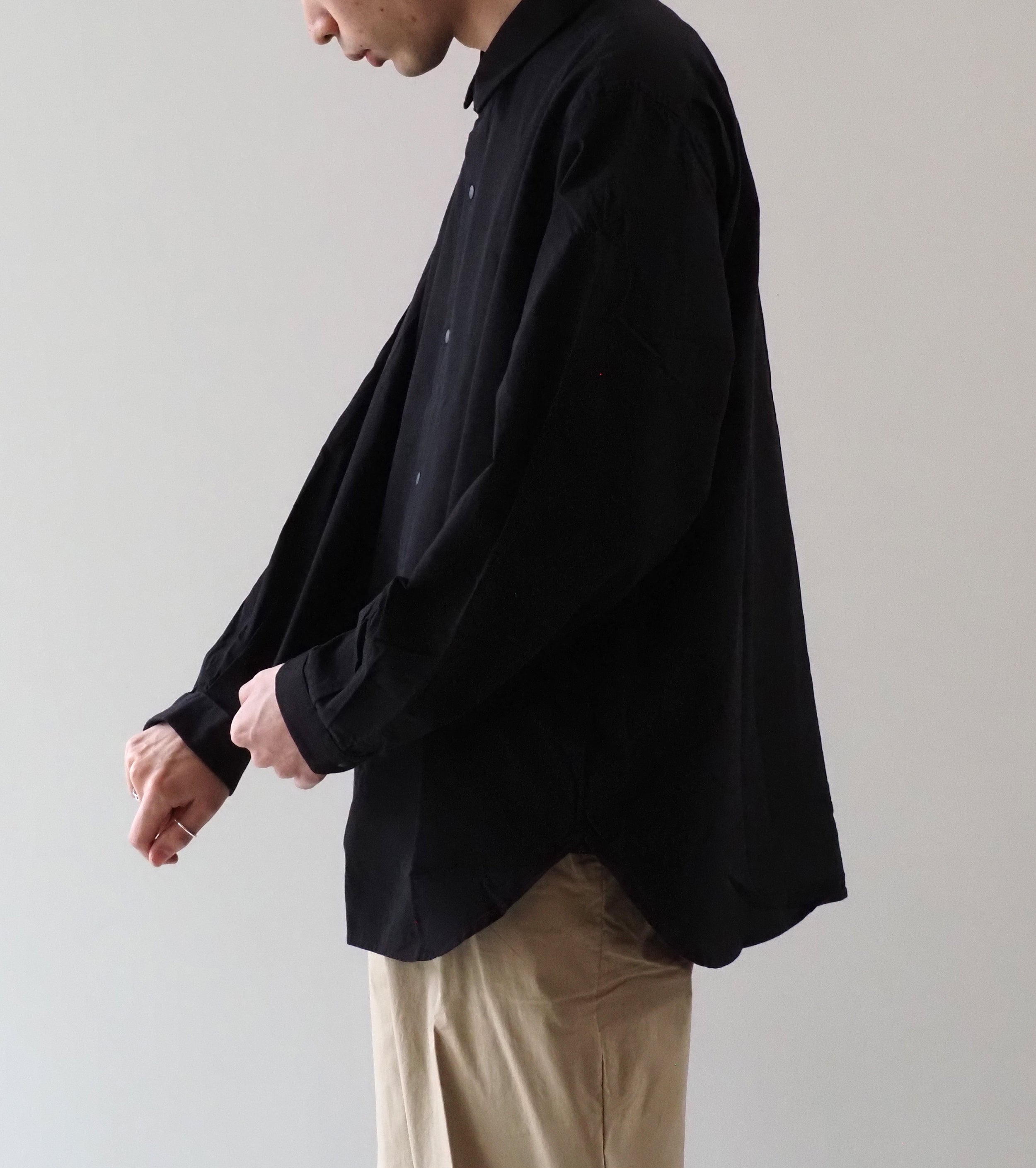 YAECA コンフォートシャツ リラックス ロング , Navy