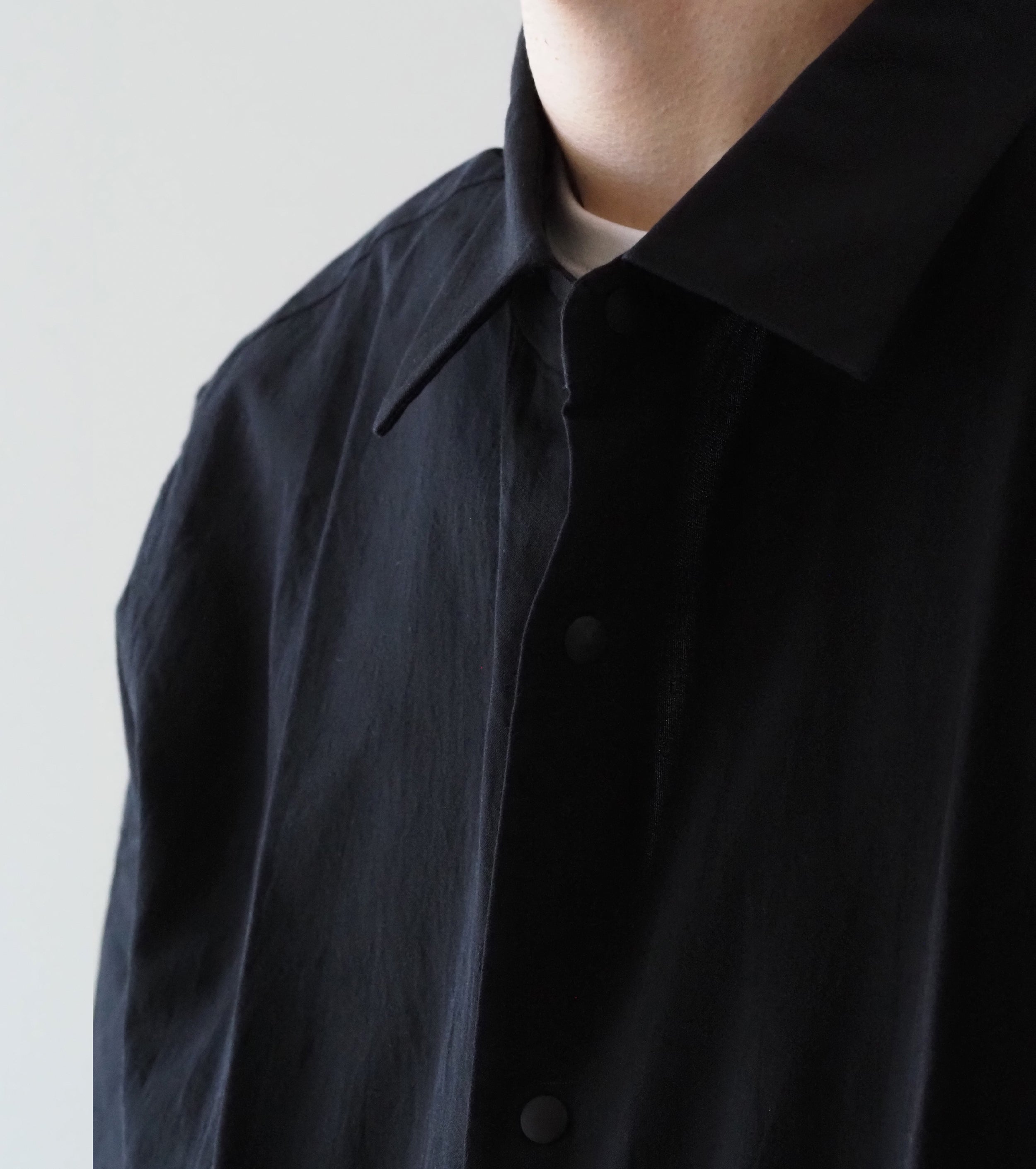 YAECA コンフォートシャツ リラックス スクエア ショートスリーブ , Navy