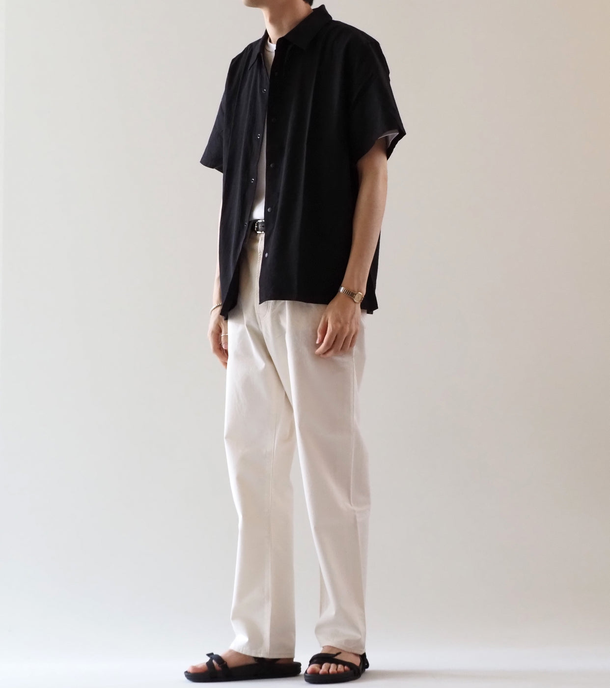 YAECA コンフォートシャツ リラックス スクエア ショートスリーブ , Navy