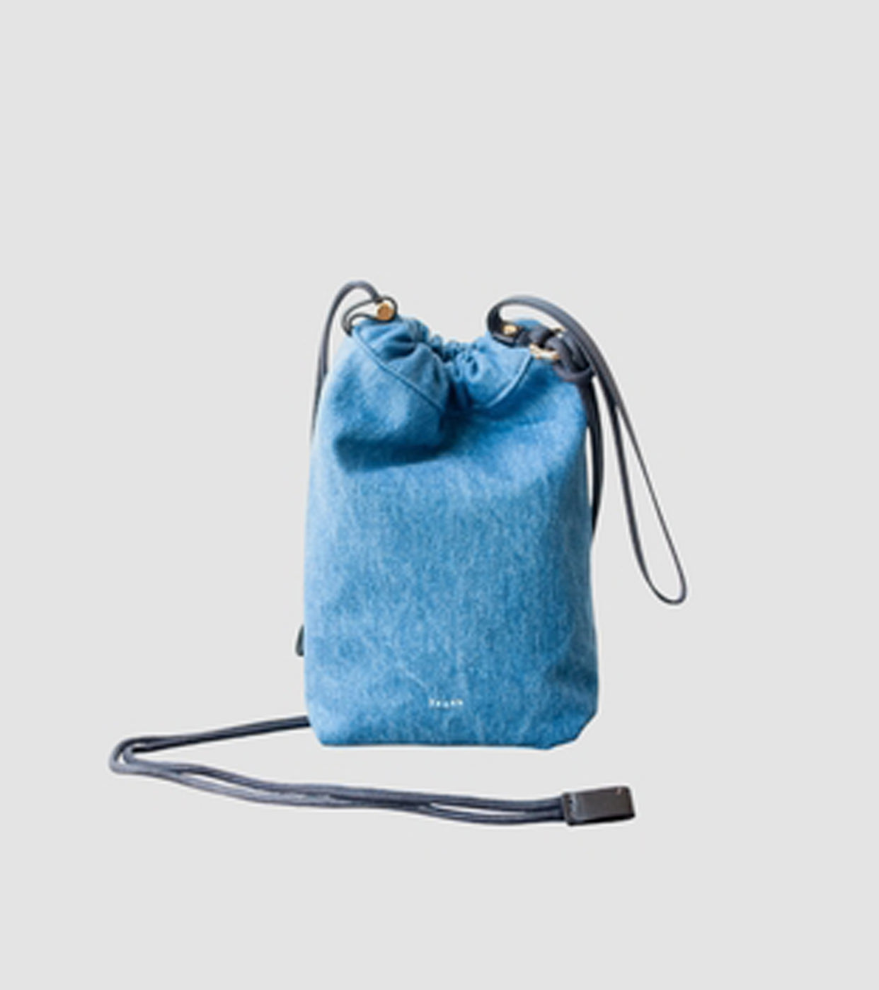 Texnh DRAWSTRING POUCH M / WASHED DENIM ,  Bleach