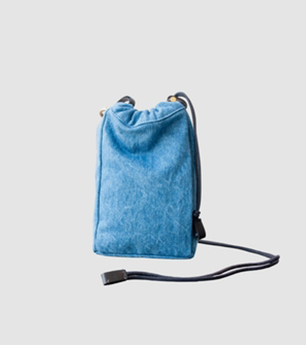 Texnh DRAWSTRING POUCH M / WASHED DENIM ,  Bleach