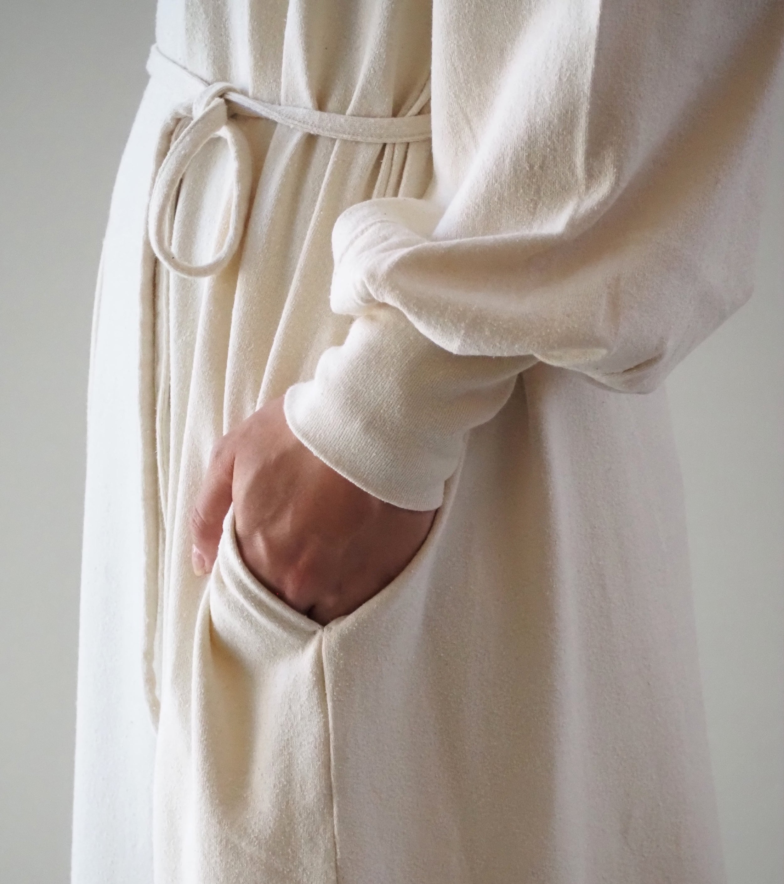 blurhms コットン シルク ネップ ボリューム スリーブ ドレス , Ivory