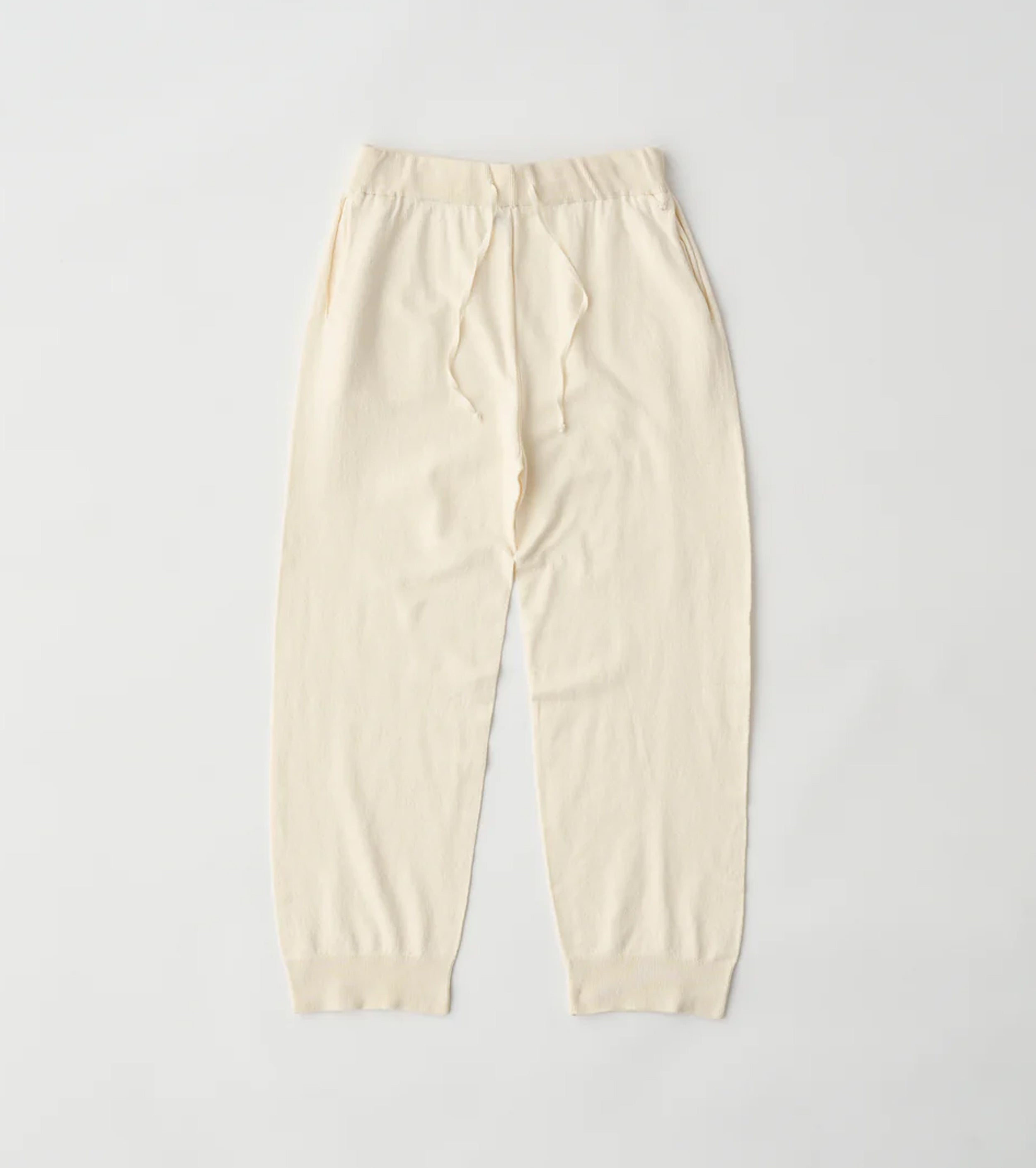Unfil ストレッチ オーガニック コットン リラックス フィット ニットパンツ , Off White