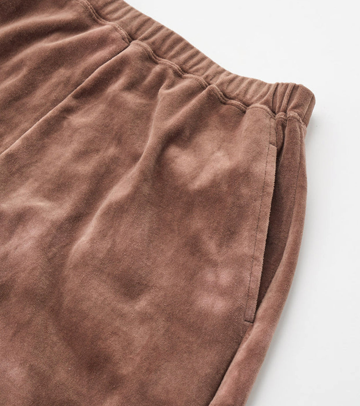 Unfil TIE-DYED COTTON VELOUR FLARED SKIRT,  Cocoa Brown × Gray