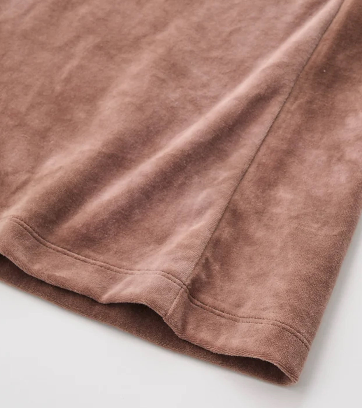 Unfil TIE-DYED COTTON VELOUR FLARED SKIRT,  Cocoa Brown × Gray