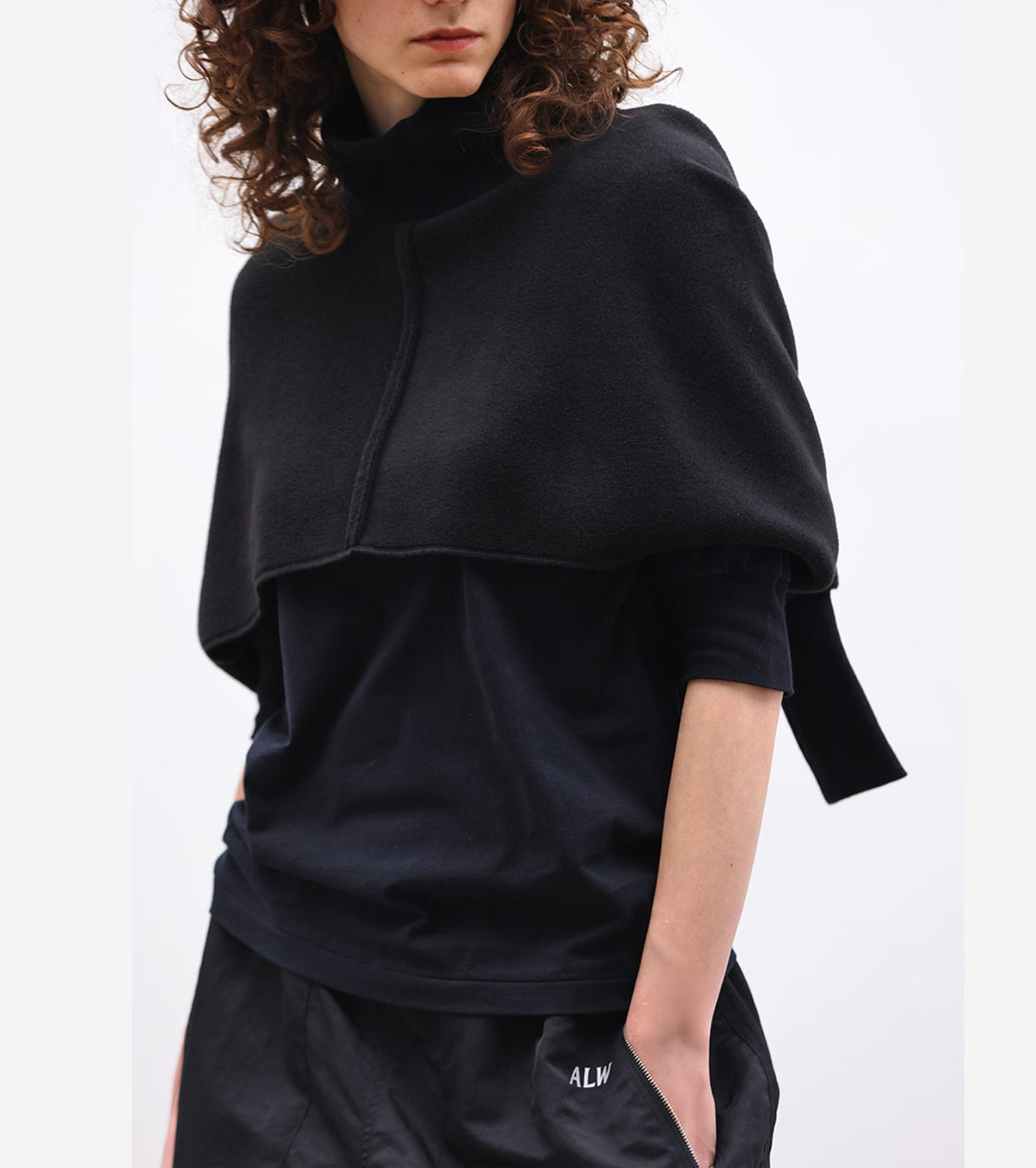 ALWEL FLEECE STOLE PO , Black