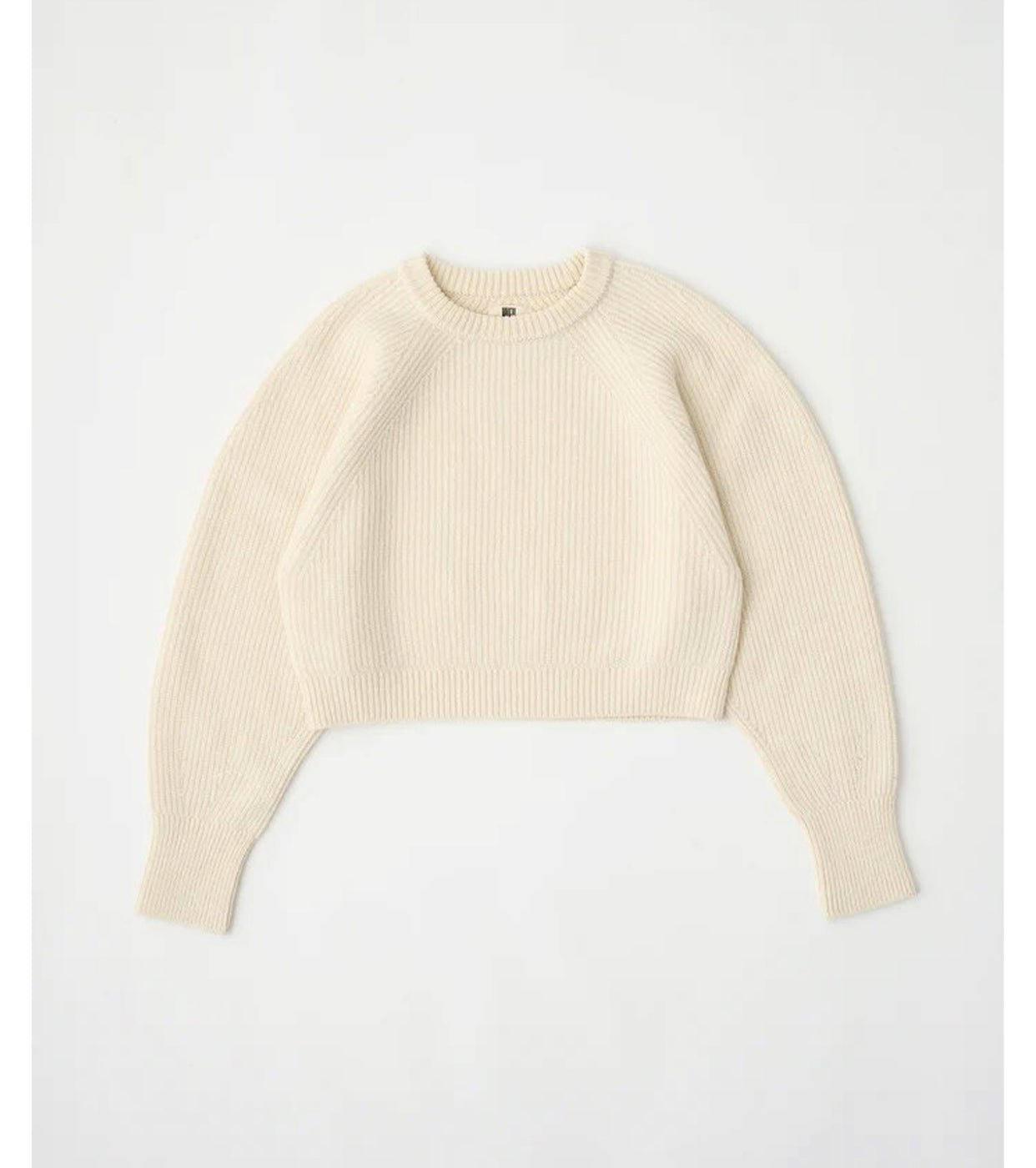 Unfil WOOLEN COTTON & EX.FINE LAMBS WOOL RIBBED-KNIT P/O, Off White