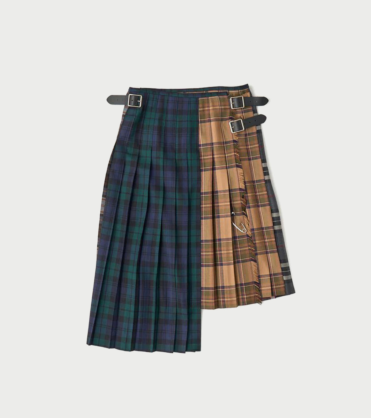 unfil 【 O'NEIL OF DUBLIN × UNFIL 】WORSTED WOOL ASYMMETRY KILT SKIRT  , Mulch B
