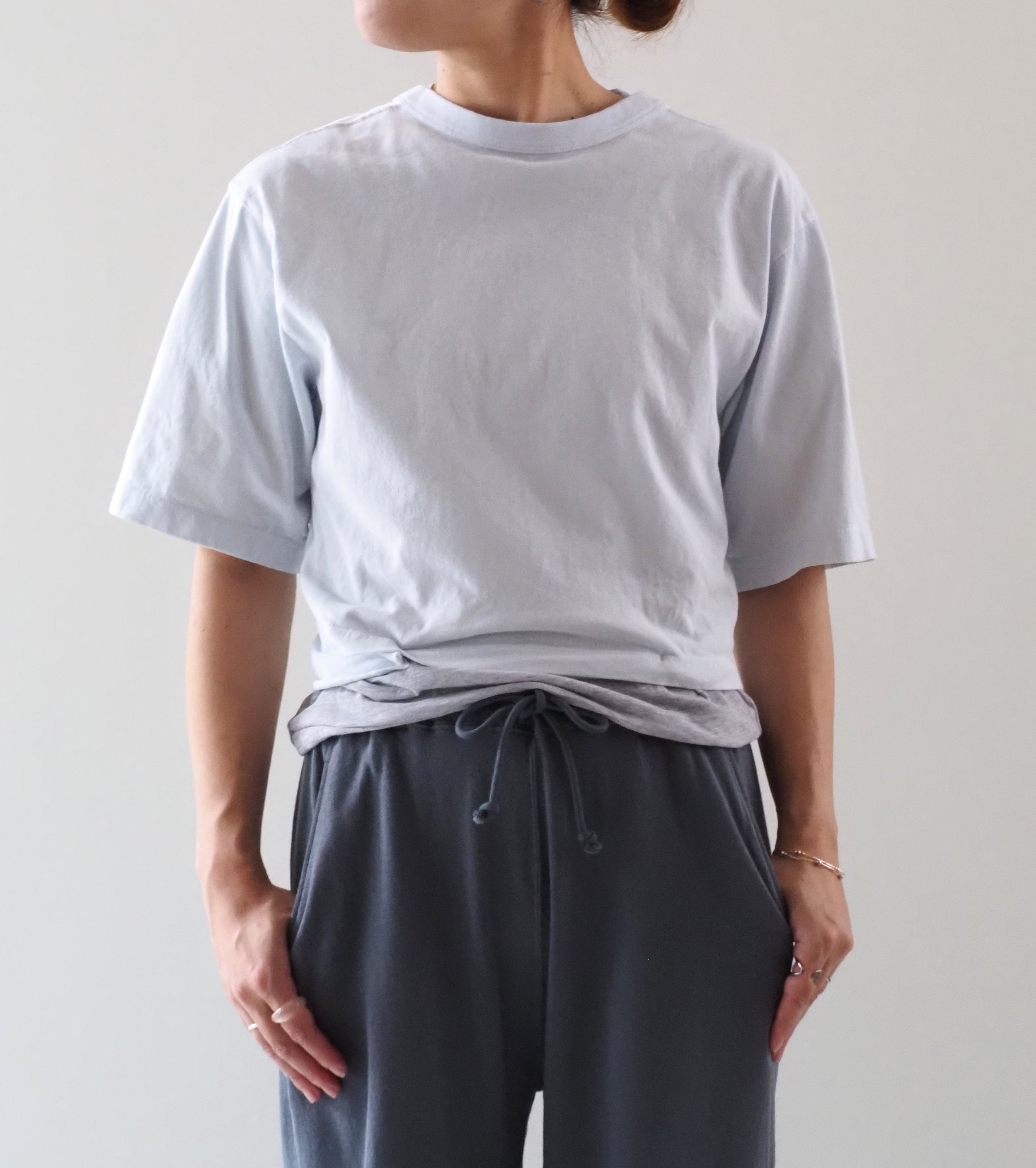 Unfil COTTON OPEN-END YARN GARMENT DYEING WRAPPED-FRONT C/D, Mist Blue