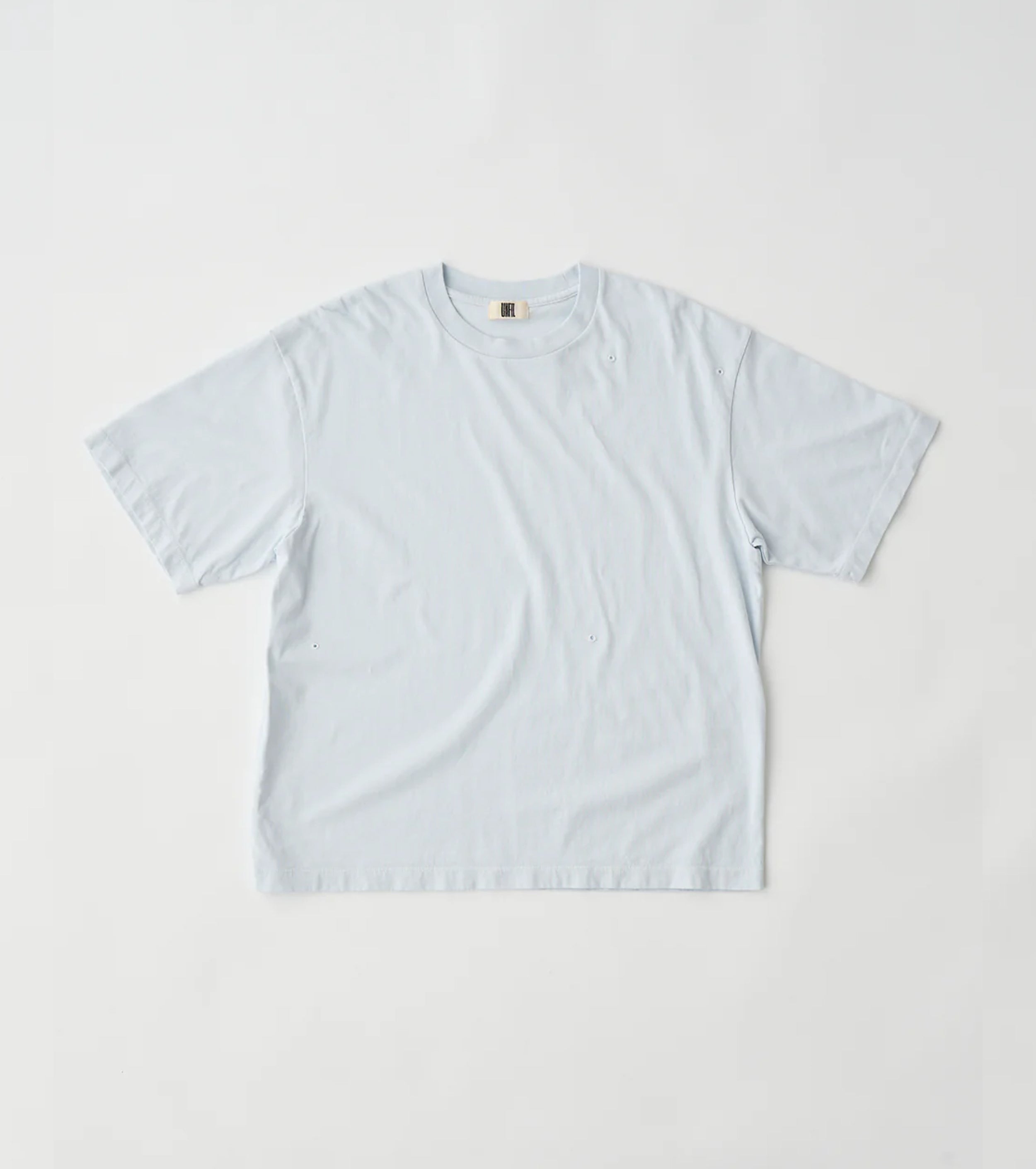 Unfil コットン オープンエンド ヤーン ガーメントダイイング リラックスフィット ティー, Mist Blue