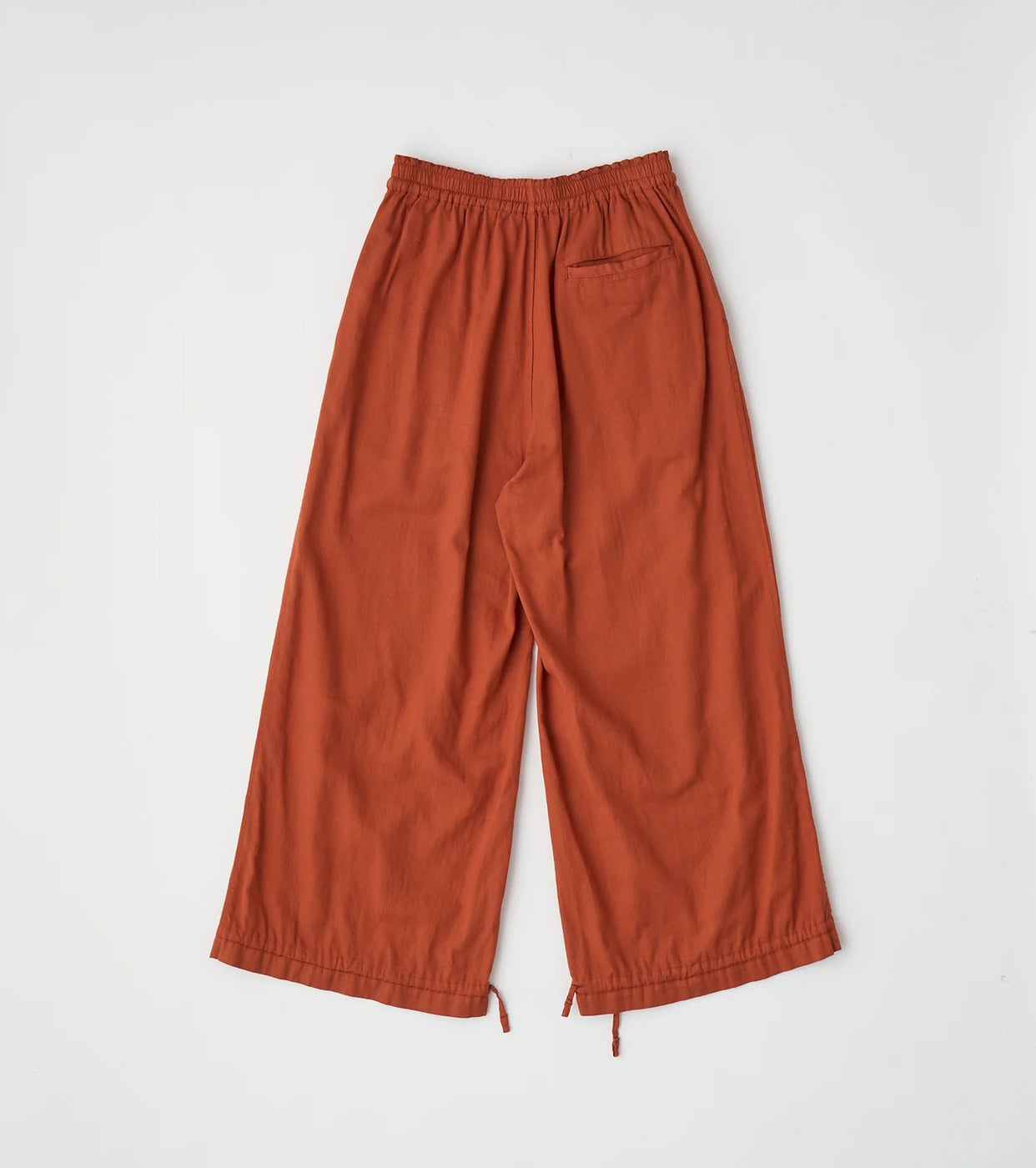 Unfil エジプシャン コットン パナマ ドローストリング ワイド レッグパンツ , Brick Red