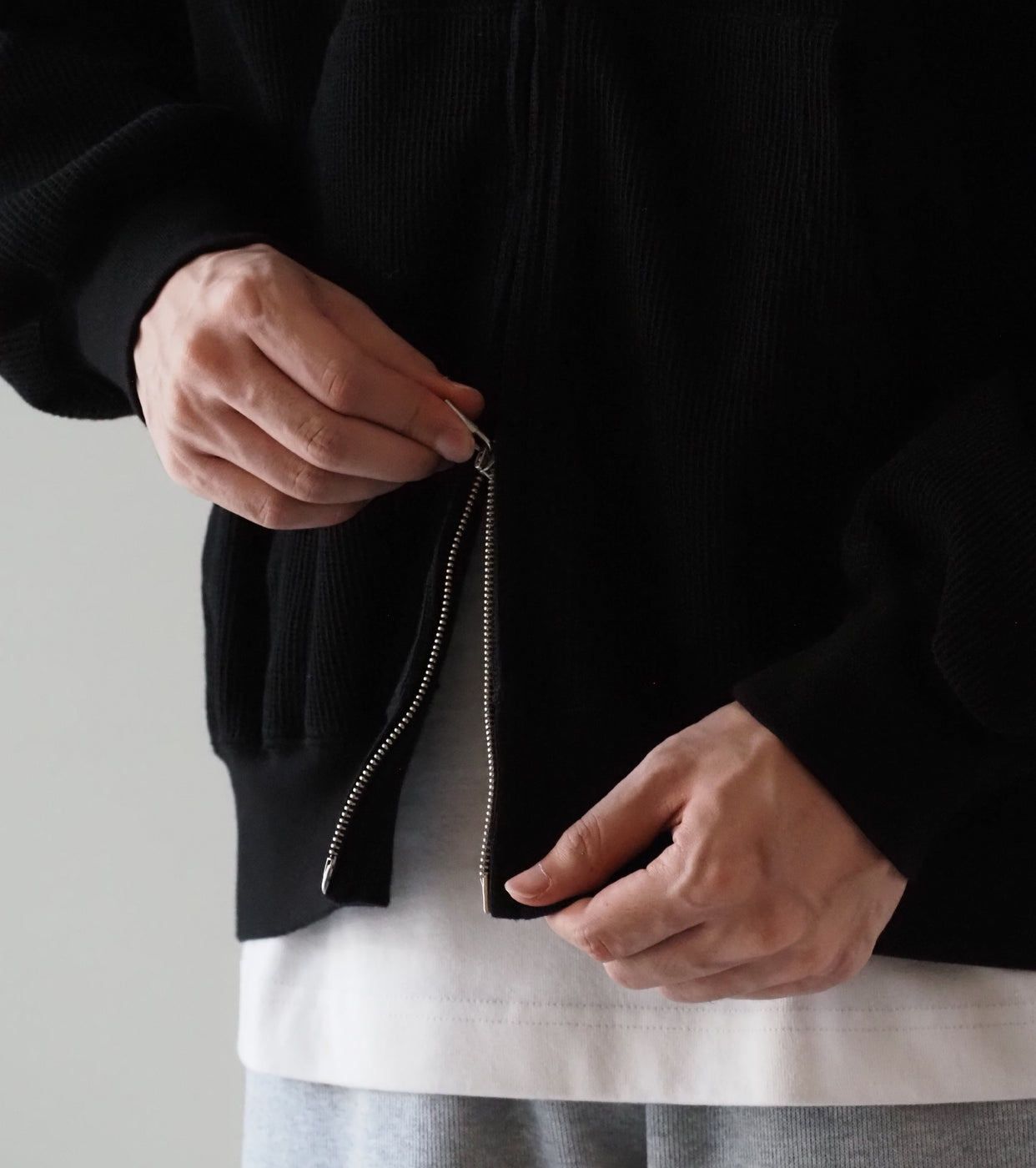 Blurhms Root Stock ラフ＆スムース サーマル ブルゾン , Black
