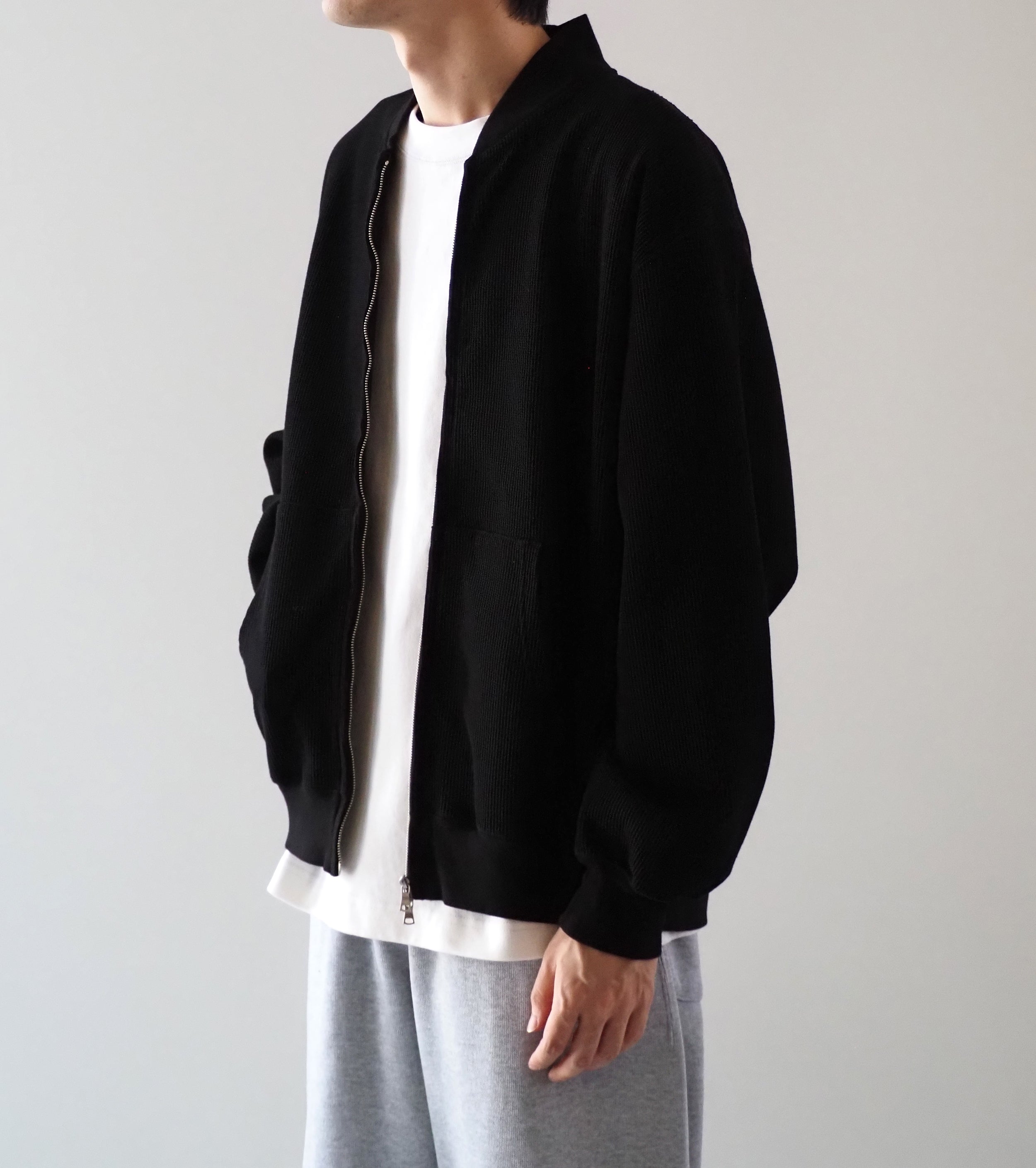 Blurhms Root Stock ラフ＆スムース サーマル ブルゾン , Black