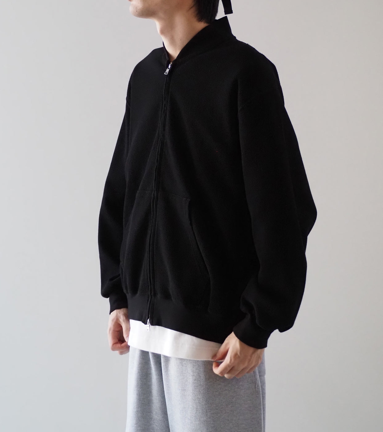 Blurhms Root Stock ラフ＆スムース サーマル ブルゾン , Black