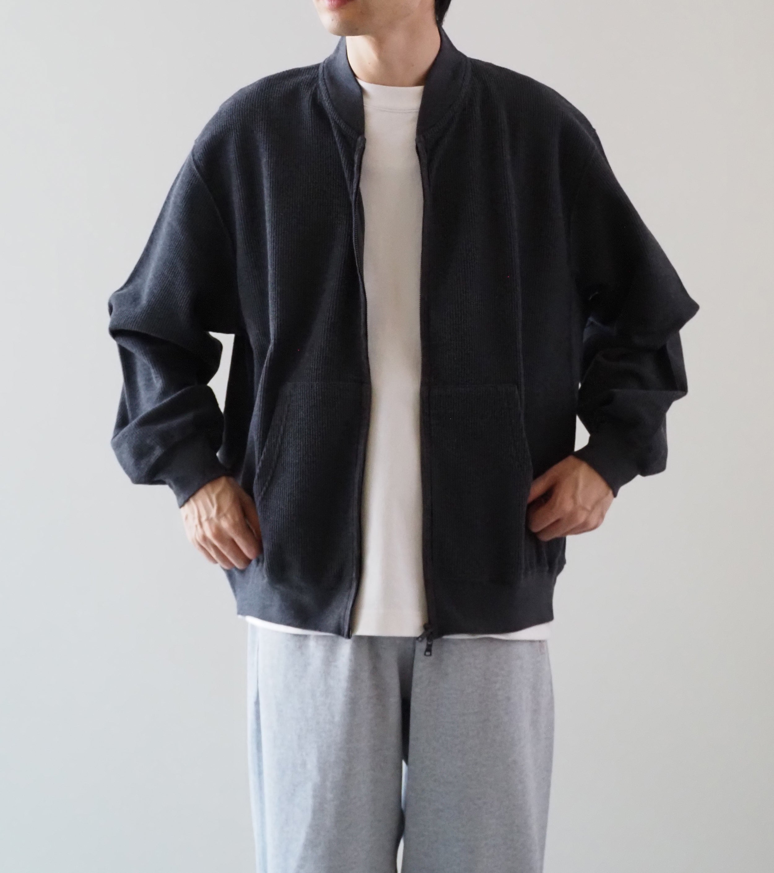 Blurhms Root Stock Rough&Smooth Thermal Blouson , Heather Charcoal