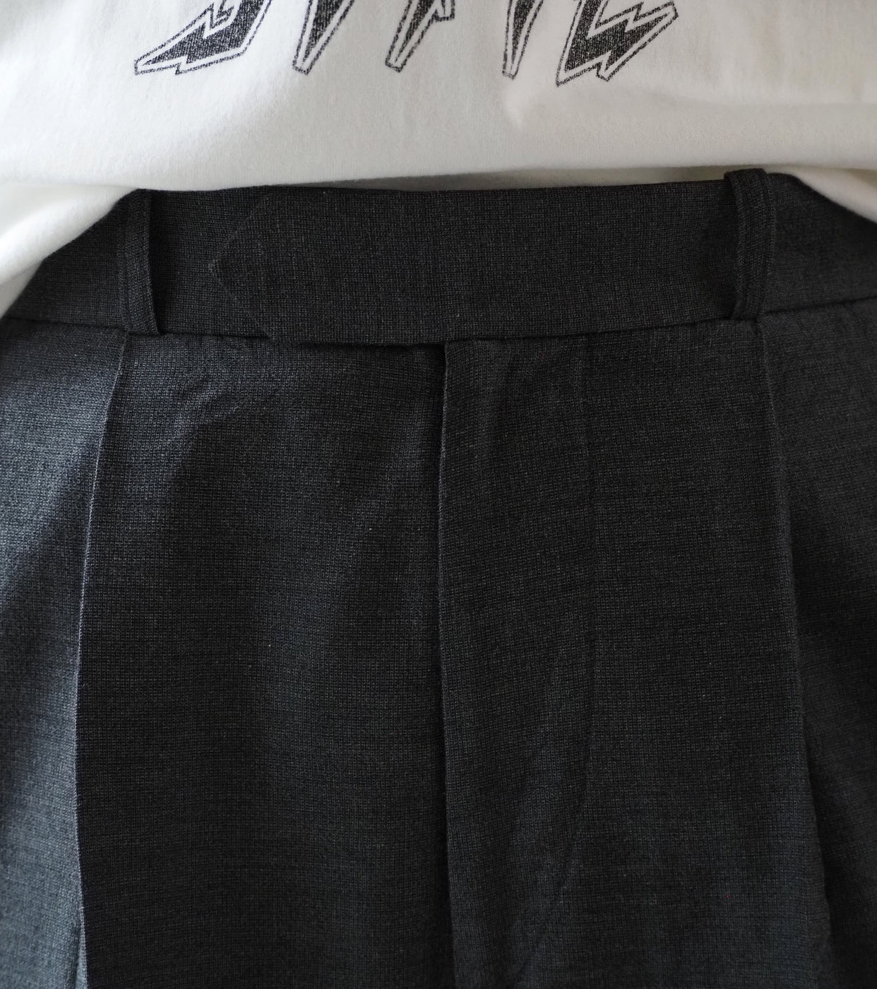 blurhms シルク ウール コットン ツータック スラックス, Heather Grey