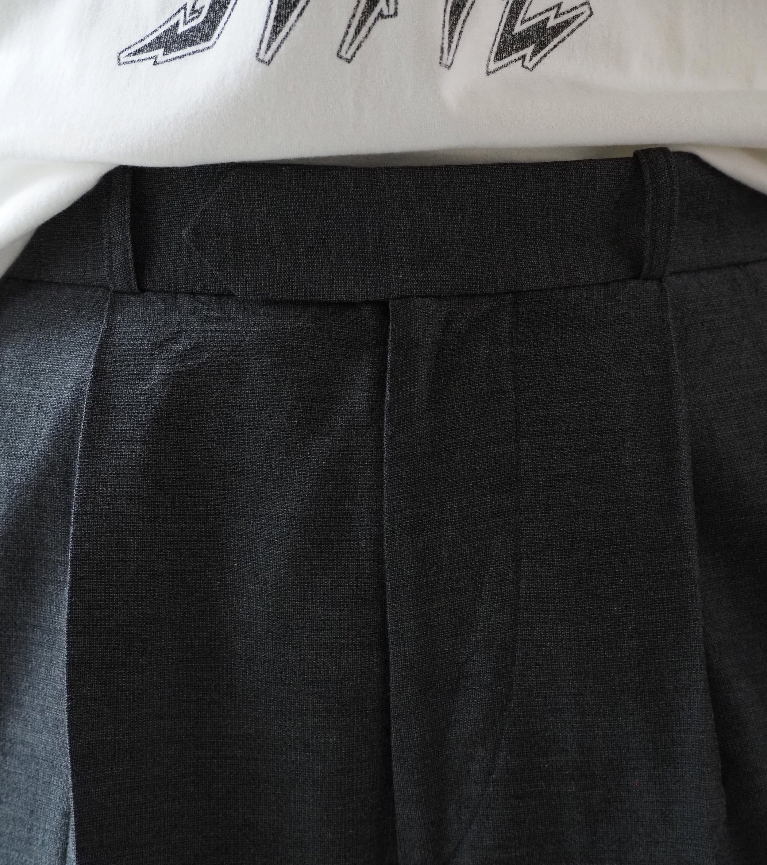 blurhms シルク ウール コットン ツータック スラックス, Heather Grey
