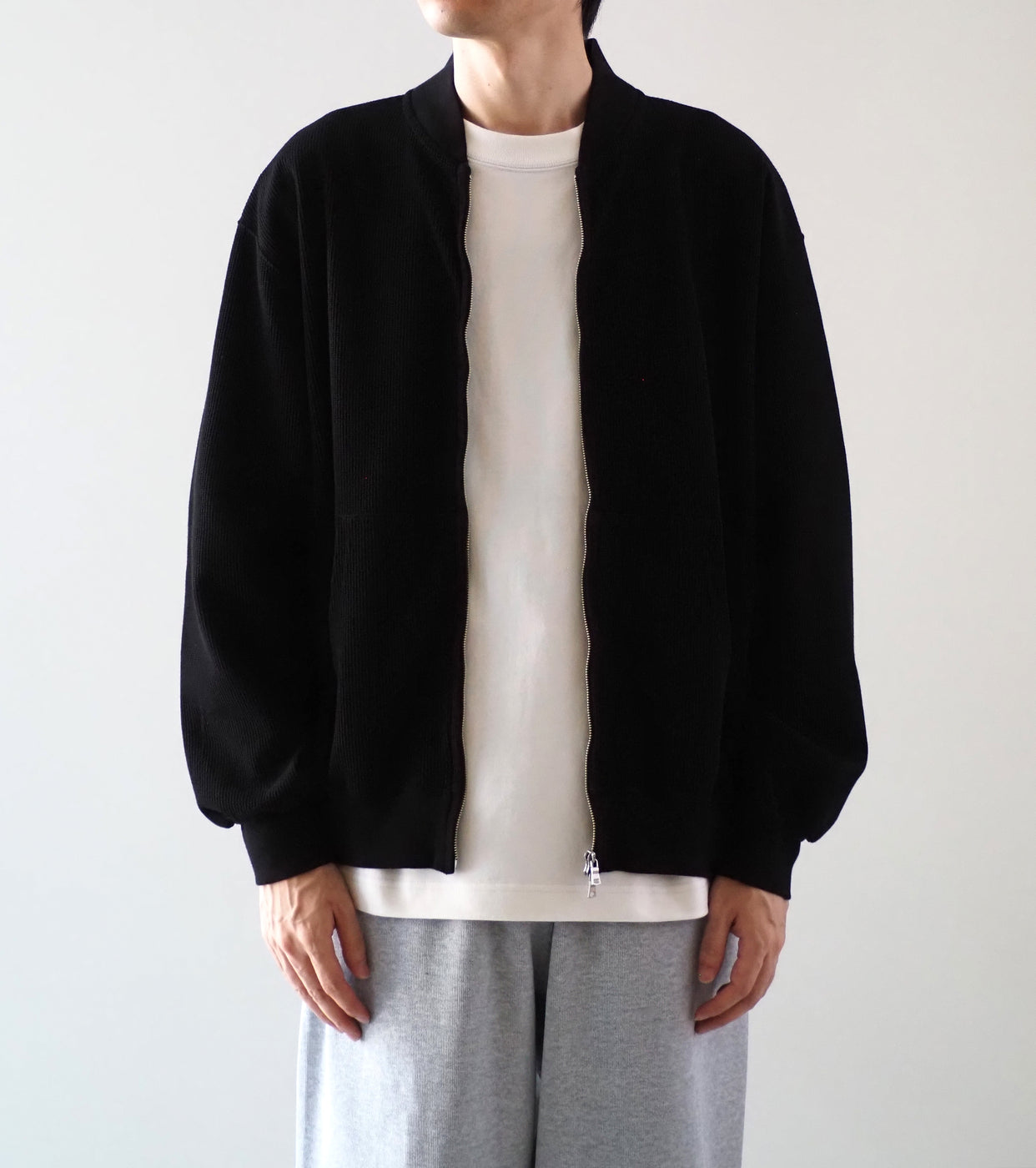 Blurhms Root Stock ラフ＆スムース サーマル ブルゾン , Black