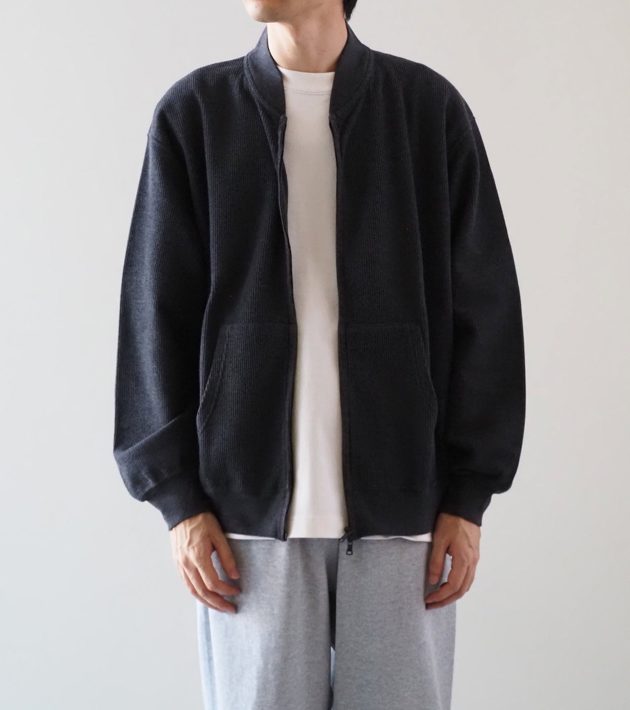 Blurhms Root Stock Rough&Smooth Thermal Blouson , Heather Charcoal
