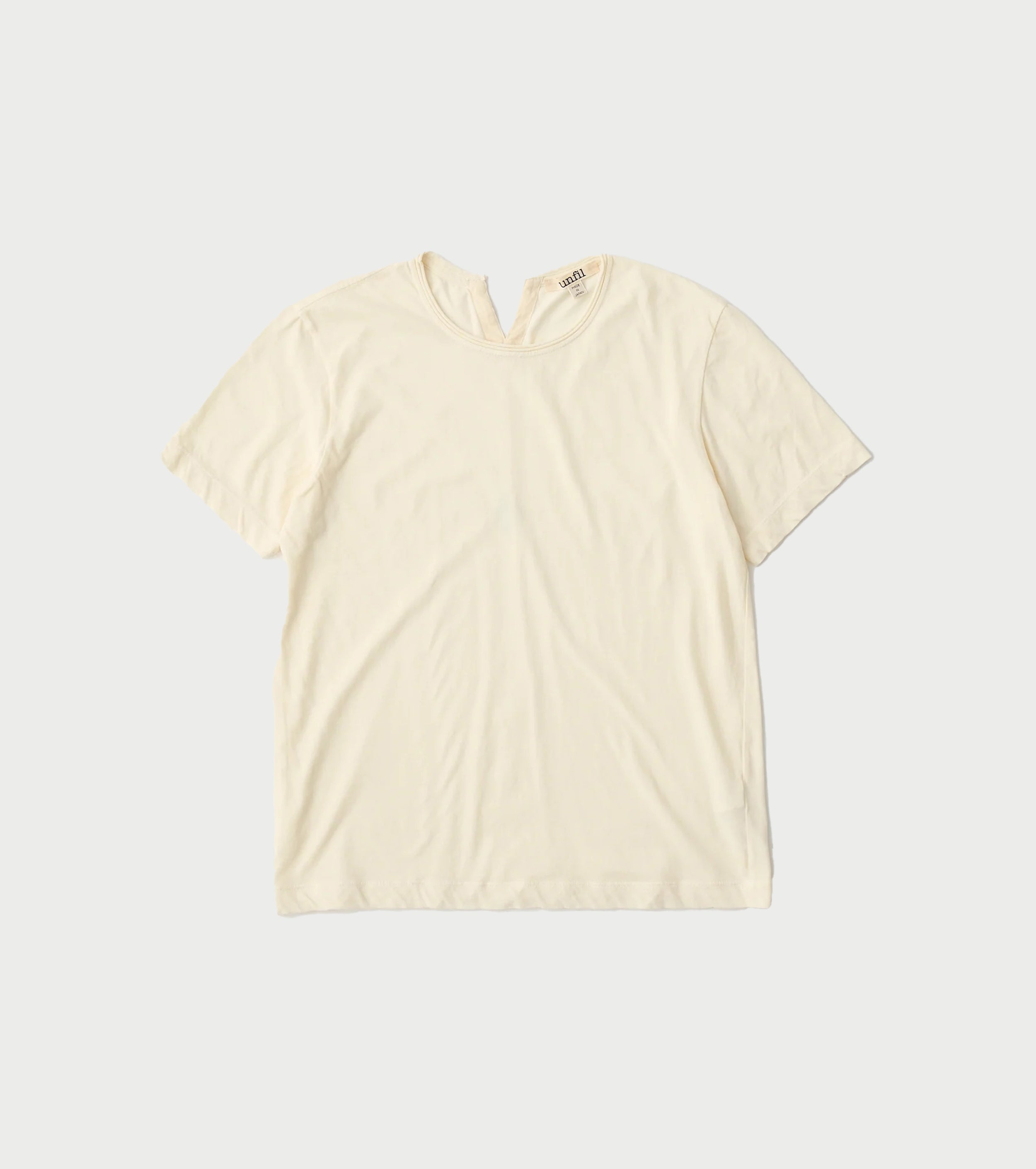 Unfil ツイスト コットン ジャージ ベーシック フィット Tシャツ, Milk