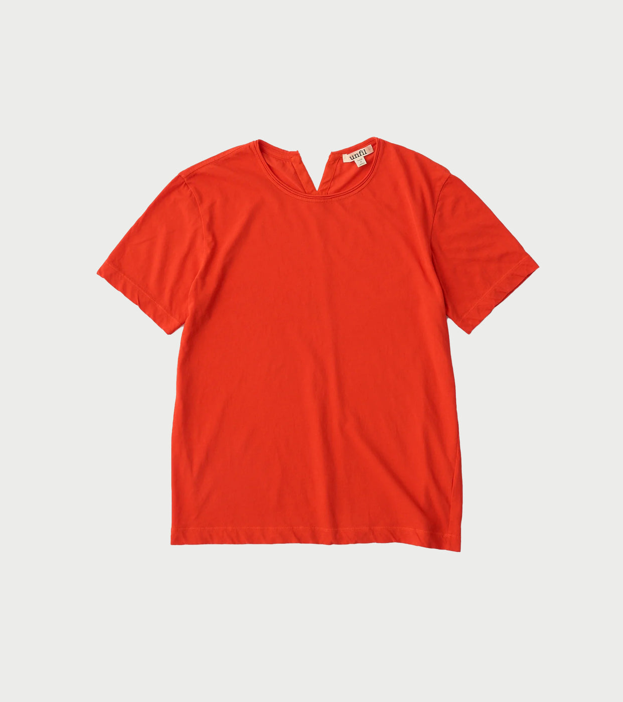Unfil ツイスト コットン ジャージ ベーシック フィット Tシャツ, Tomato