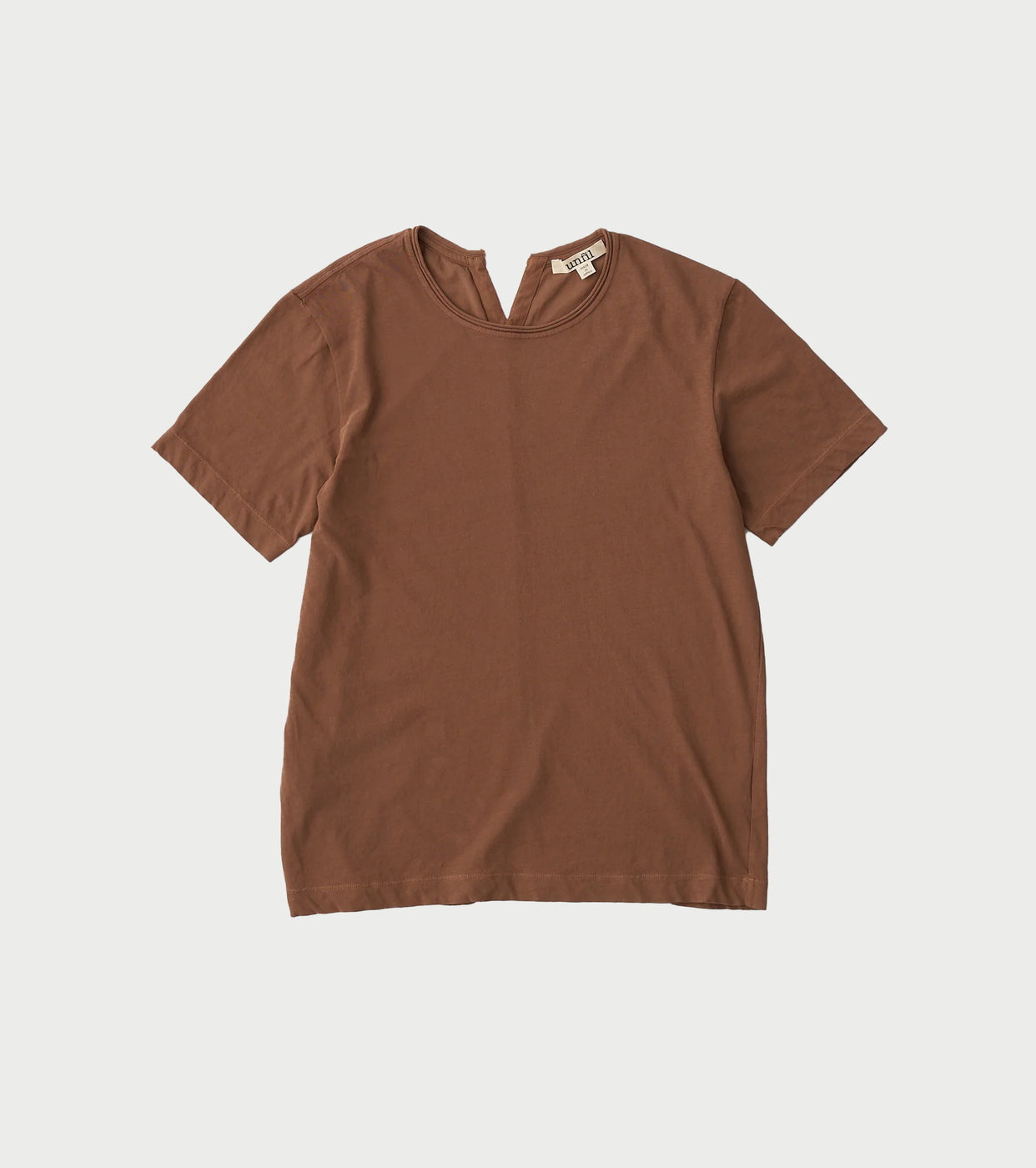 Unfil ツイスト コットン ジャージ ベーシック フィット Tシャツ, Marron