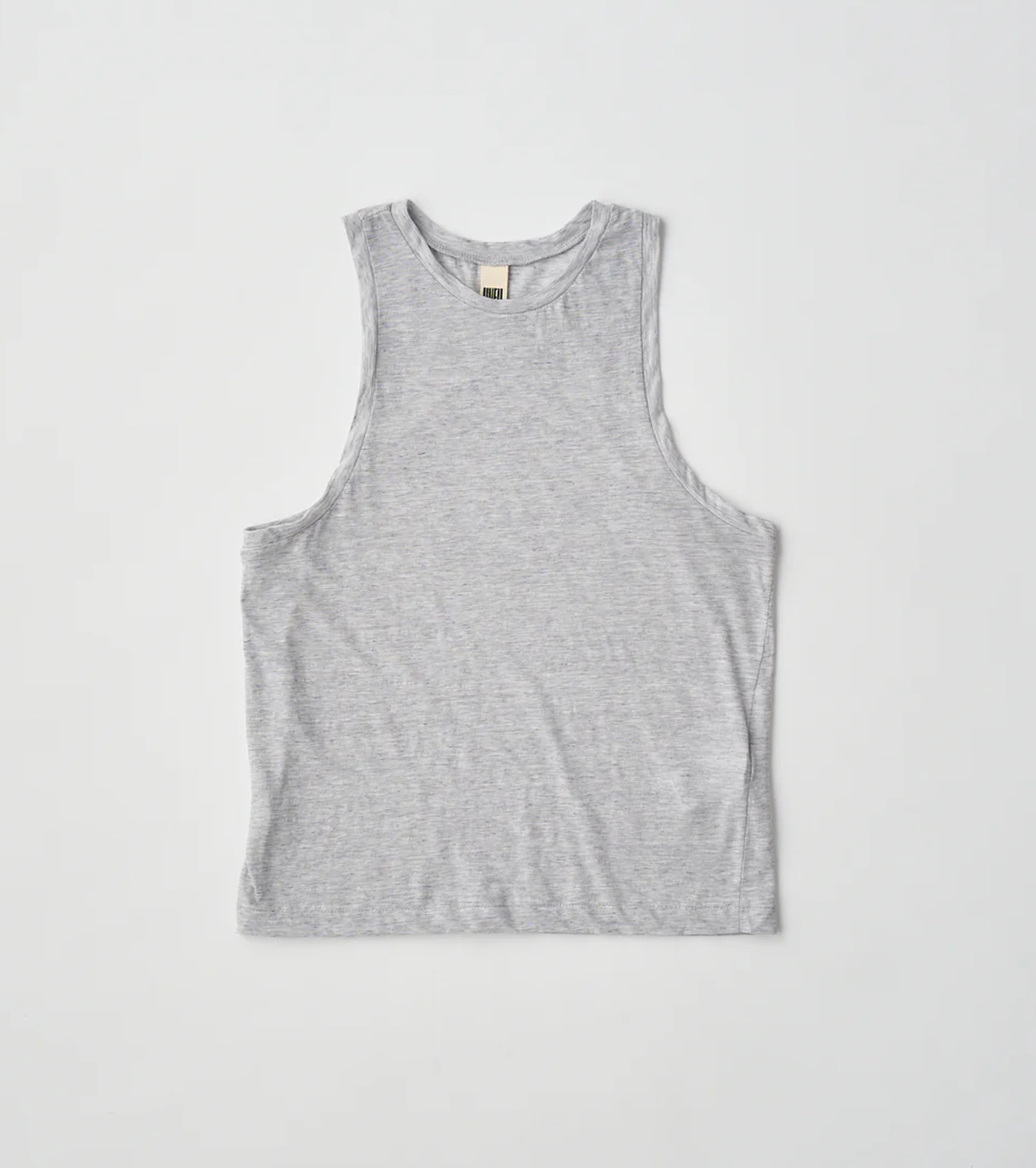Unfil ファイン スラブ ヤーン レイヤード トップ , Light Gray