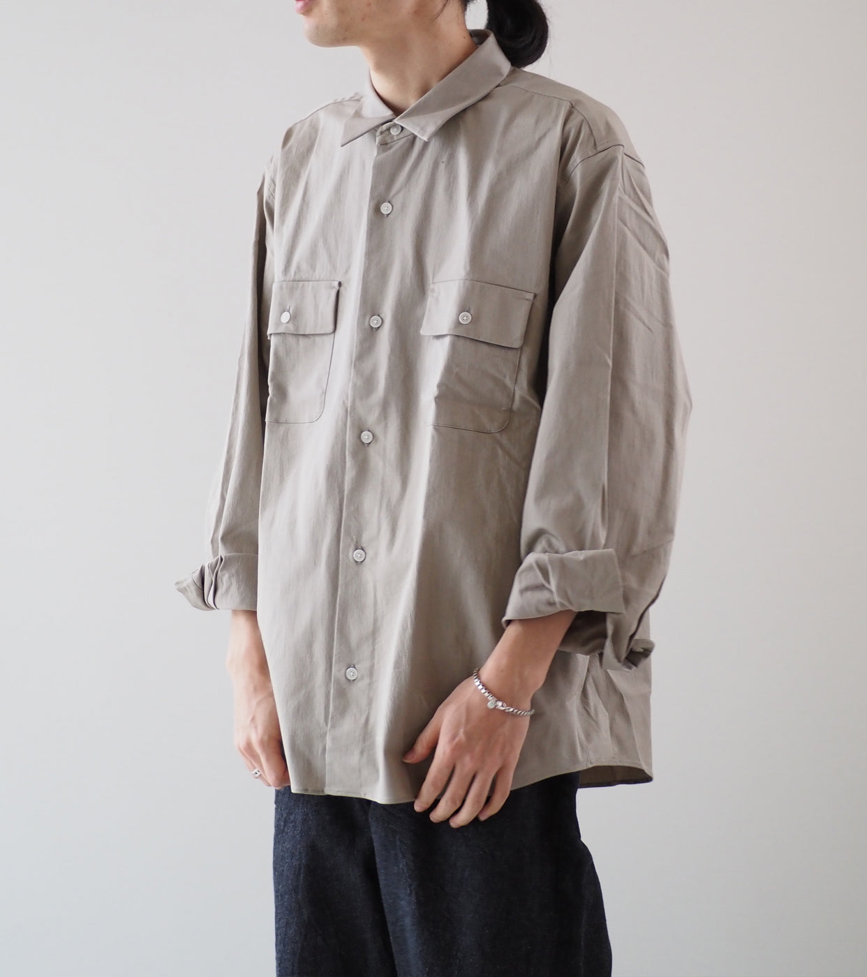YAECA Button shirt with flap pockets , Olive