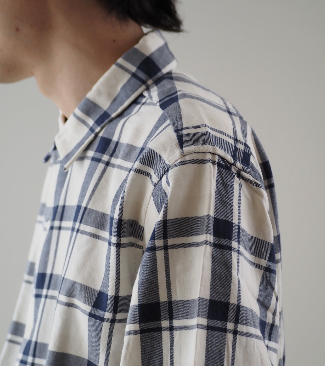 YAECA Comfort Shirt Relax, Kusaki Blue Ch