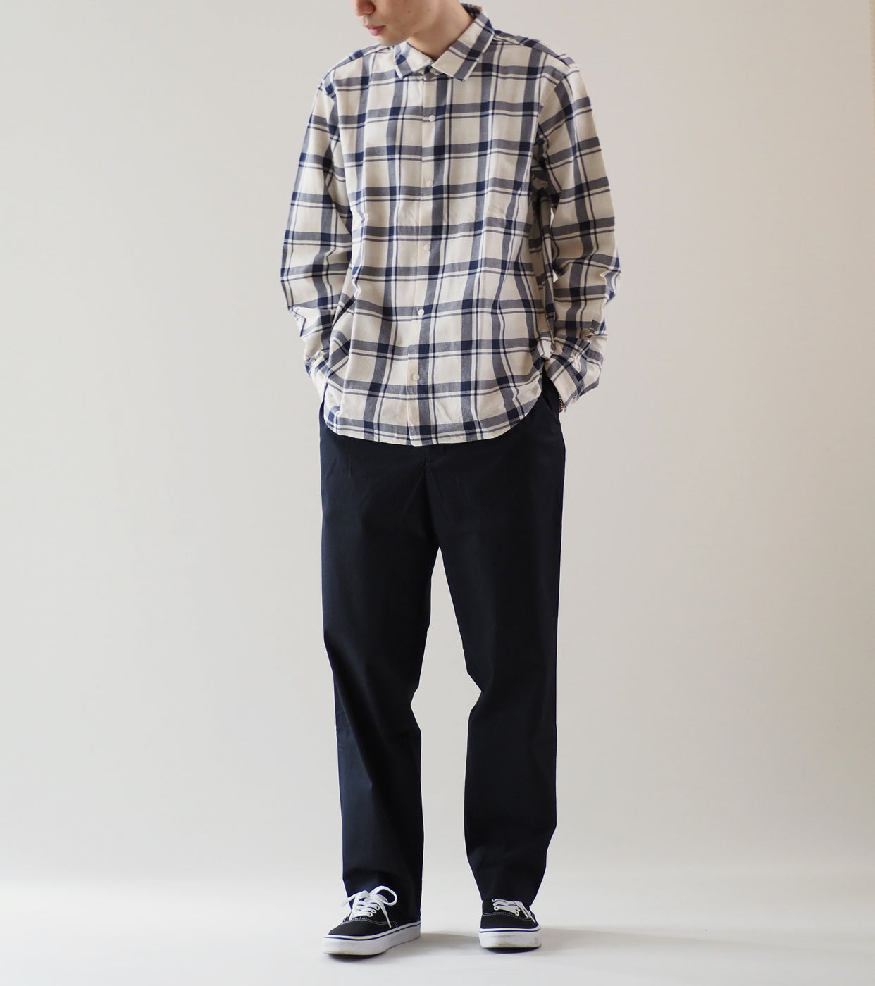 YAECA Comfort Shirt Relax, Kusaki Blue Ch