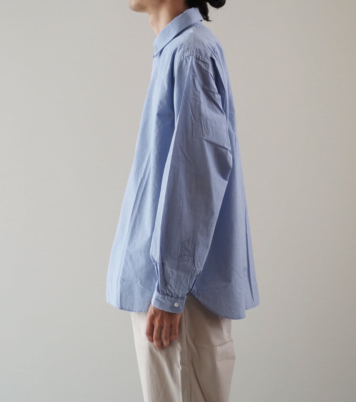 YAECA Comfort Shirt Relaxed Long, Blue