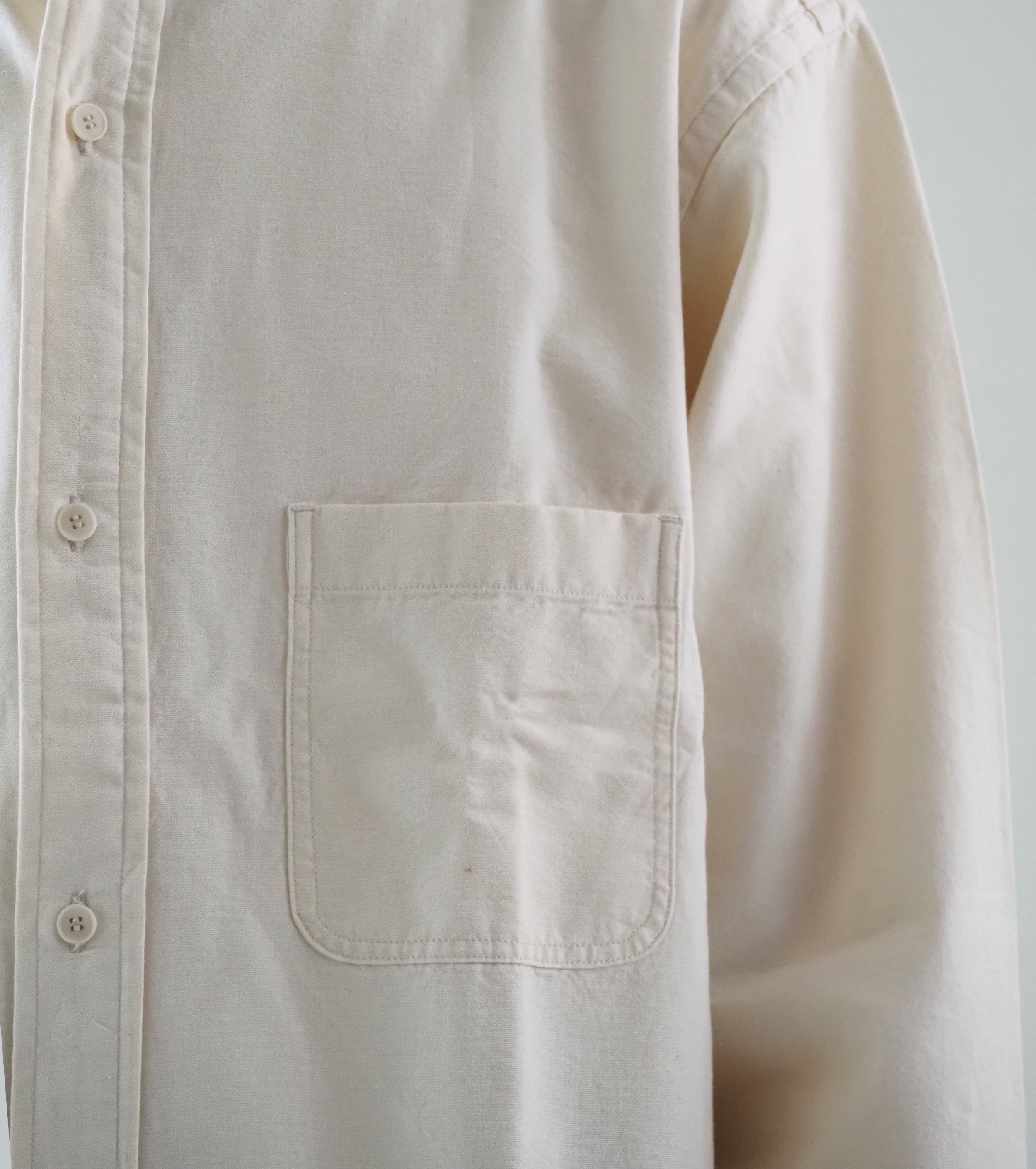 YAECA CANVAS DESIGN スタンドカラーシャツ , Natural
