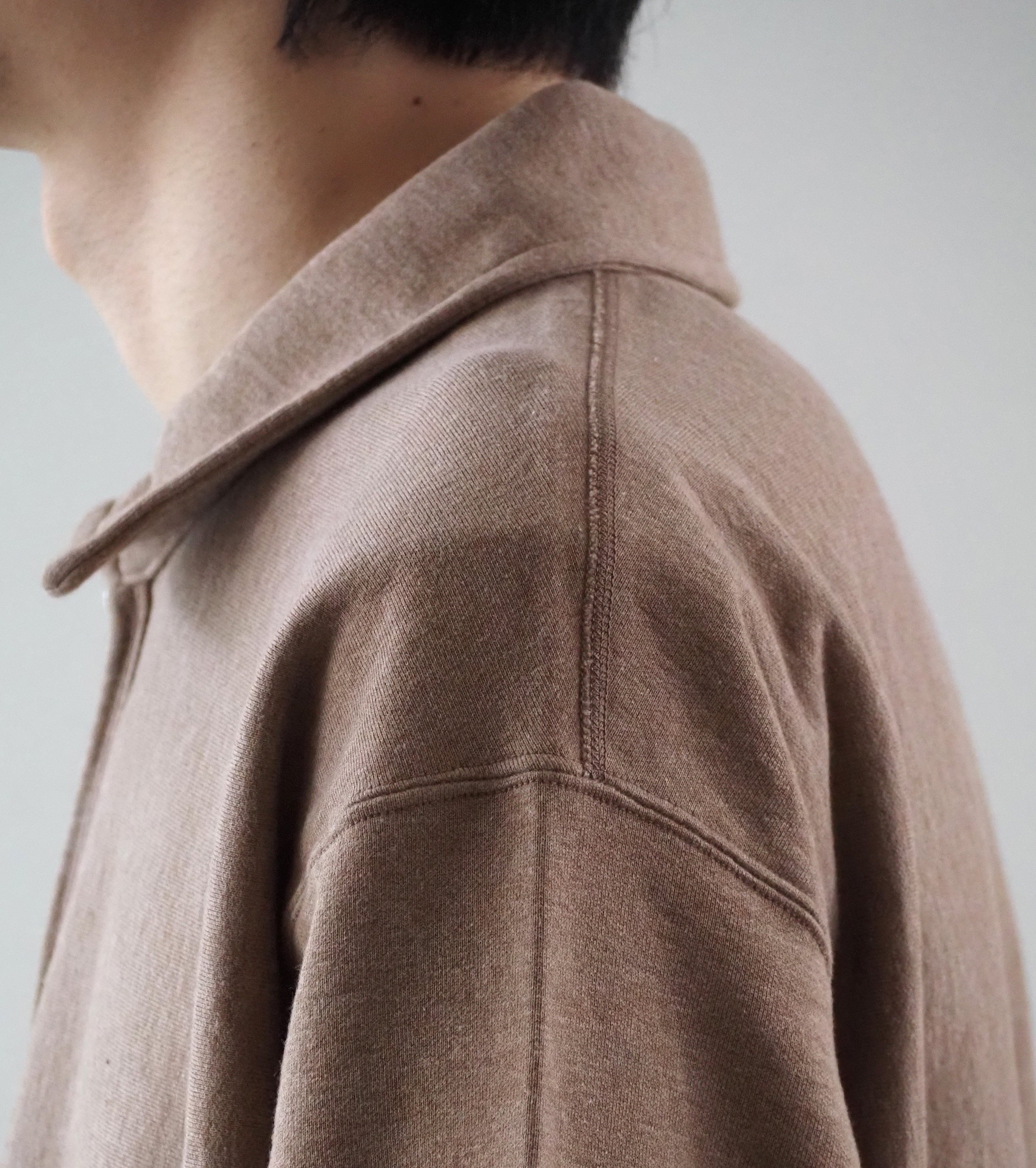 blurhmsROOTSTOCK シン スウェット ハーフジップ プルオーバー , Heather Beige