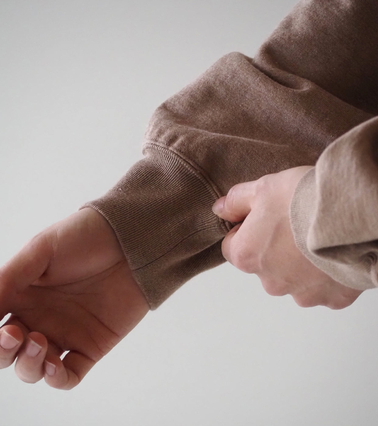 blurhmsROOTSTOCK シン スウェット ハーフジップ プルオーバー , Heather Beige