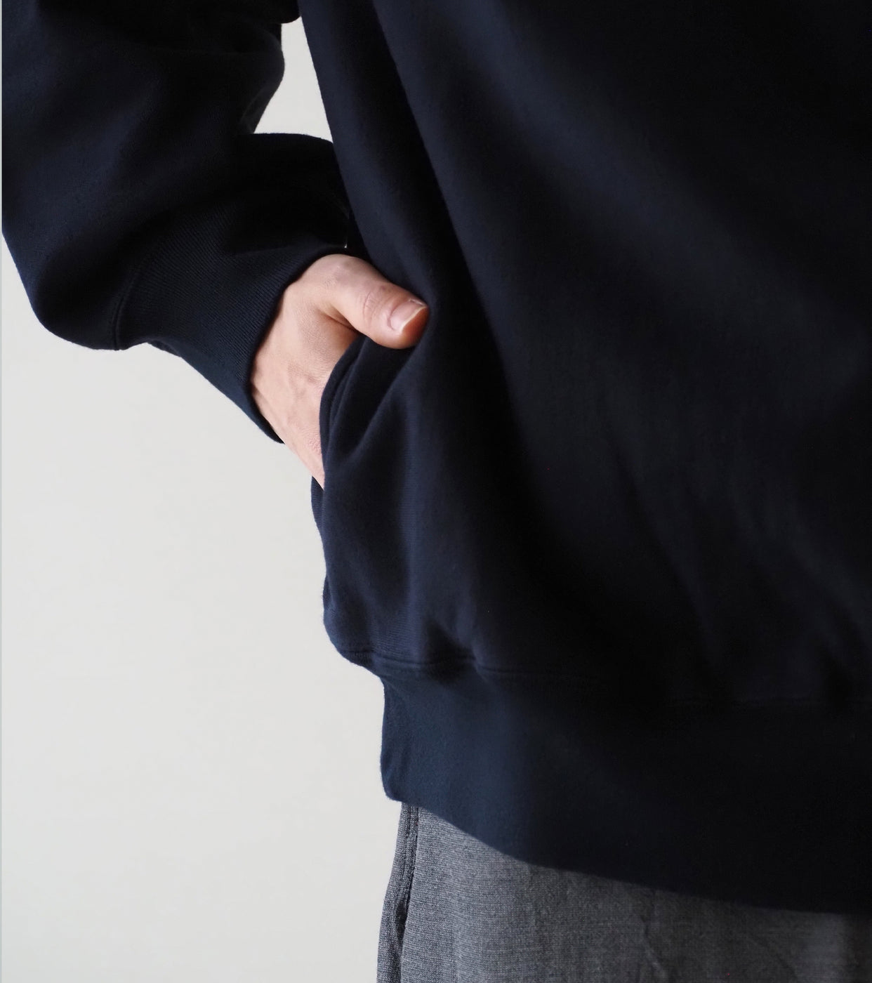 blurhmsROOTSTOCK シン スウェット ハーフジップ プルオーバー , Dark Navy