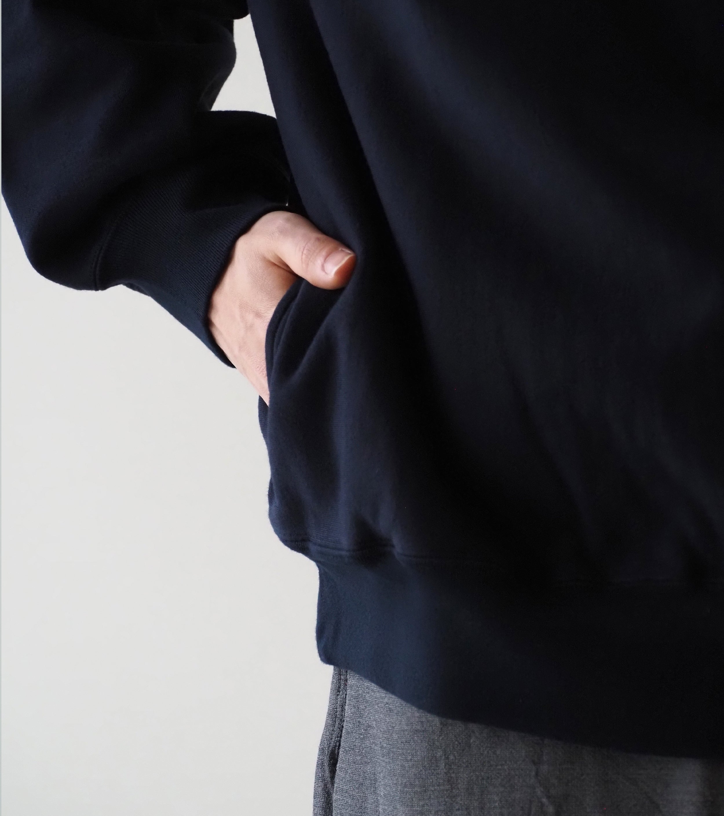 blurhmsROOTSTOCK シン スウェット ハーフジップ プルオーバー , Dark Navy